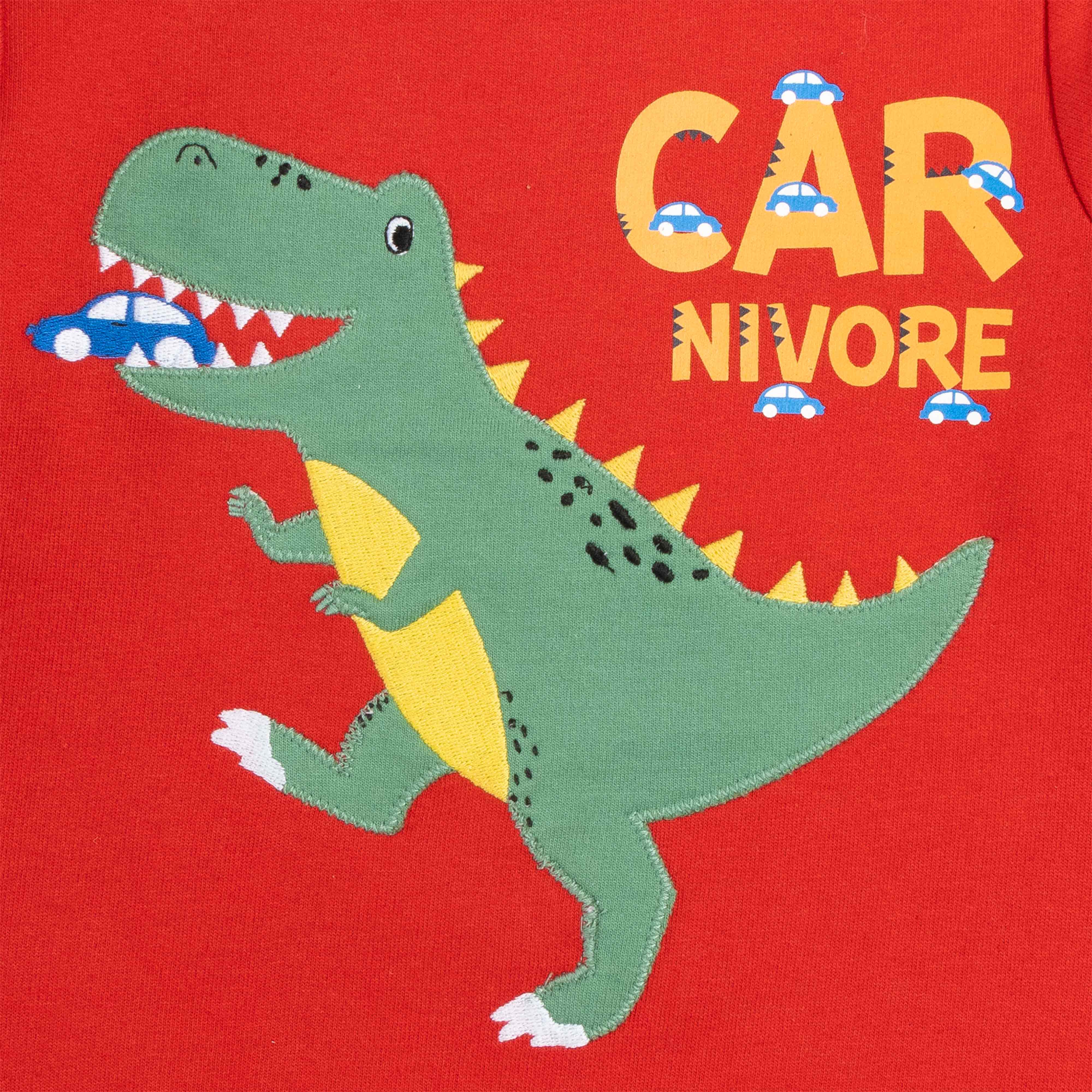 Boys Full Sleeve Dinosaur Print T Shirt With Jogger Pant