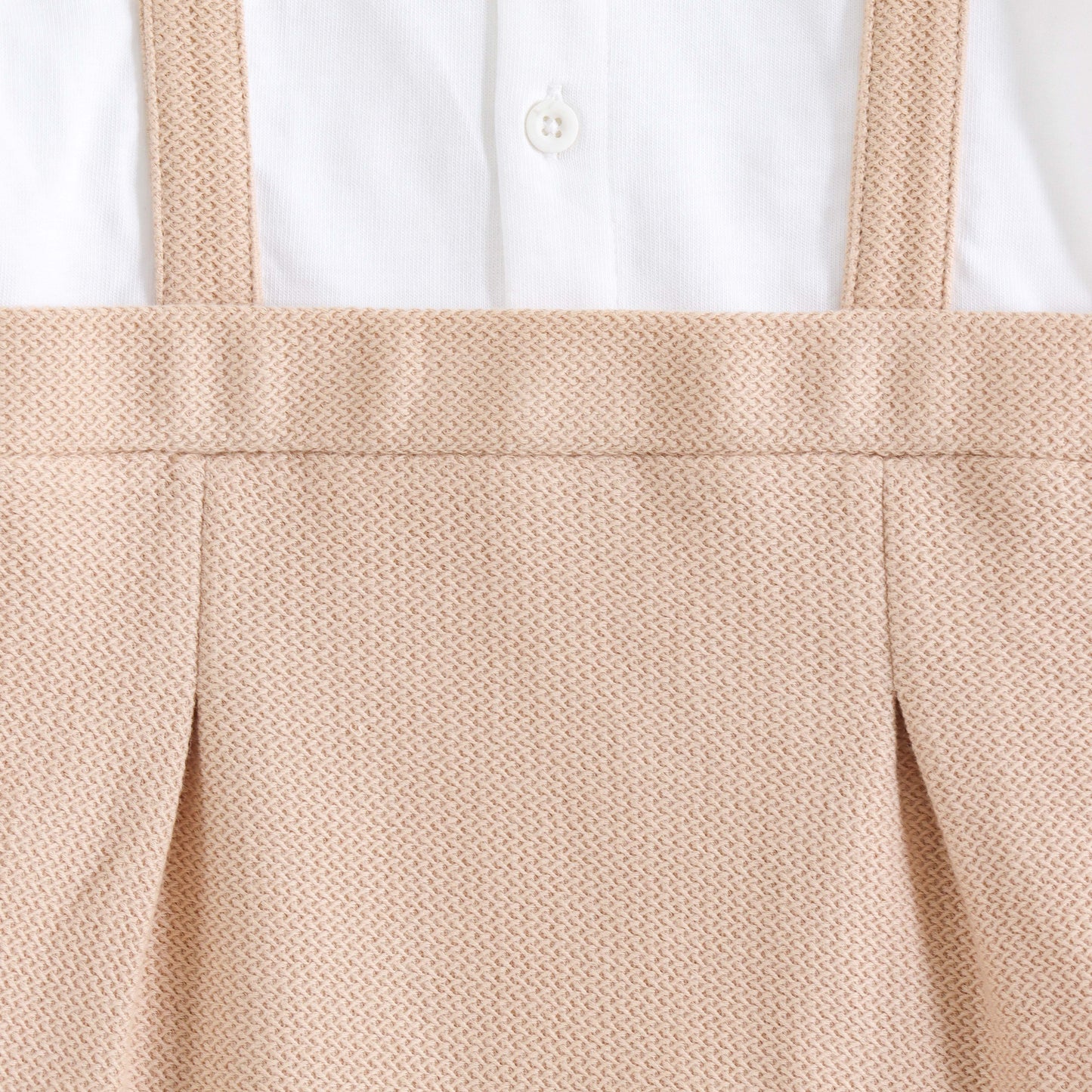 JusCubs Baby Boys Formal Suspender Romper with Bow Tie – Beige & White