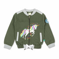 "Girls' Unicorn Zip-Up Sweatshirt – Rainbow Mane & Star Print, Full Sleeves"