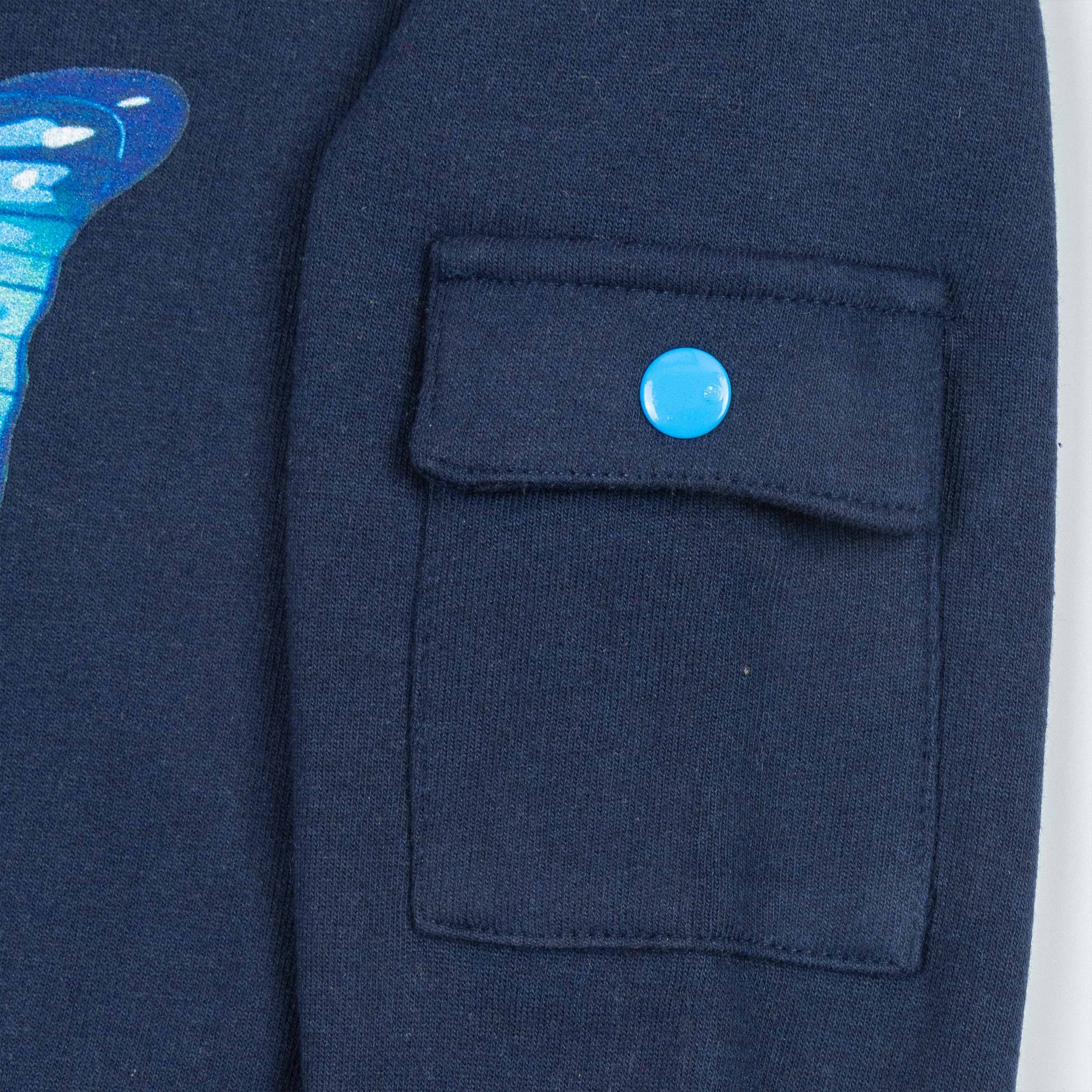 "Girls' Hoodie with Blue Butterfly Print – 'Like a Butterfly' Graphic & Ruffle Hem"