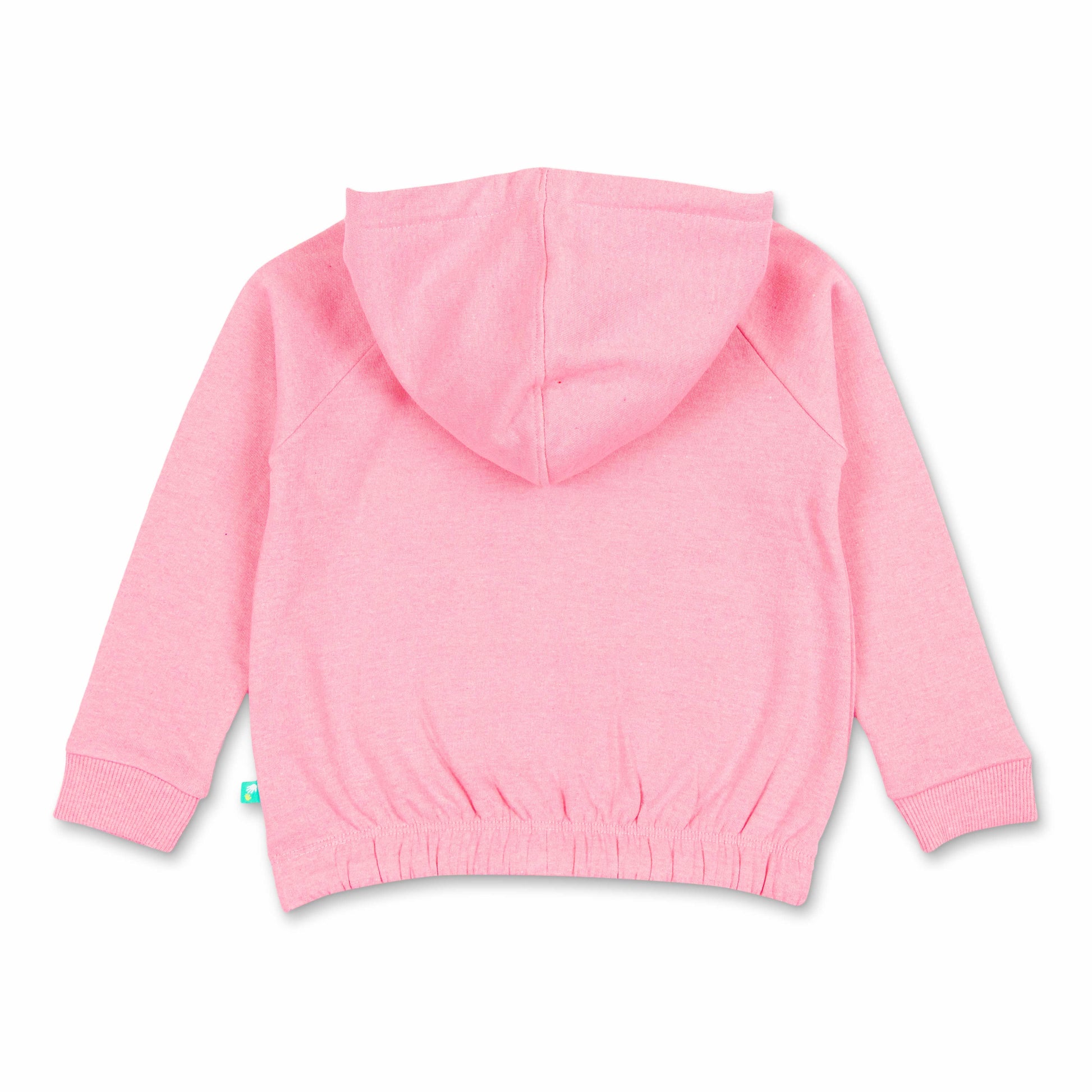 "Girls' Hoodie with Colorful Geometric 'LOVE' Print & Drawstring Hem"