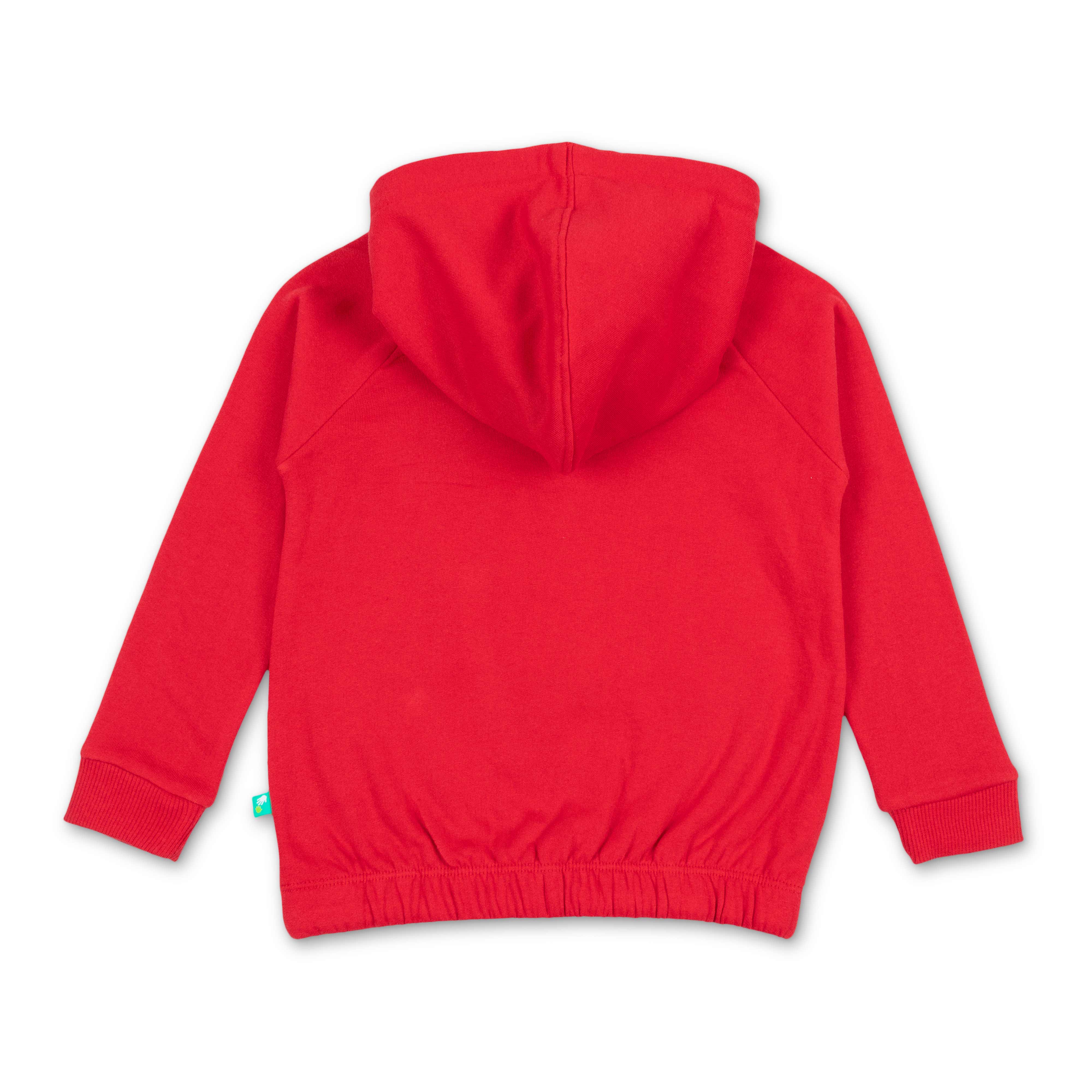 "Girls' Hoodie with Colorful Geometric 'LOVE' Print & Drawstring Hem"