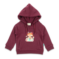 Girls' Hooded Sweatshirt – Mushroom House Graphic, Long Sleeves"