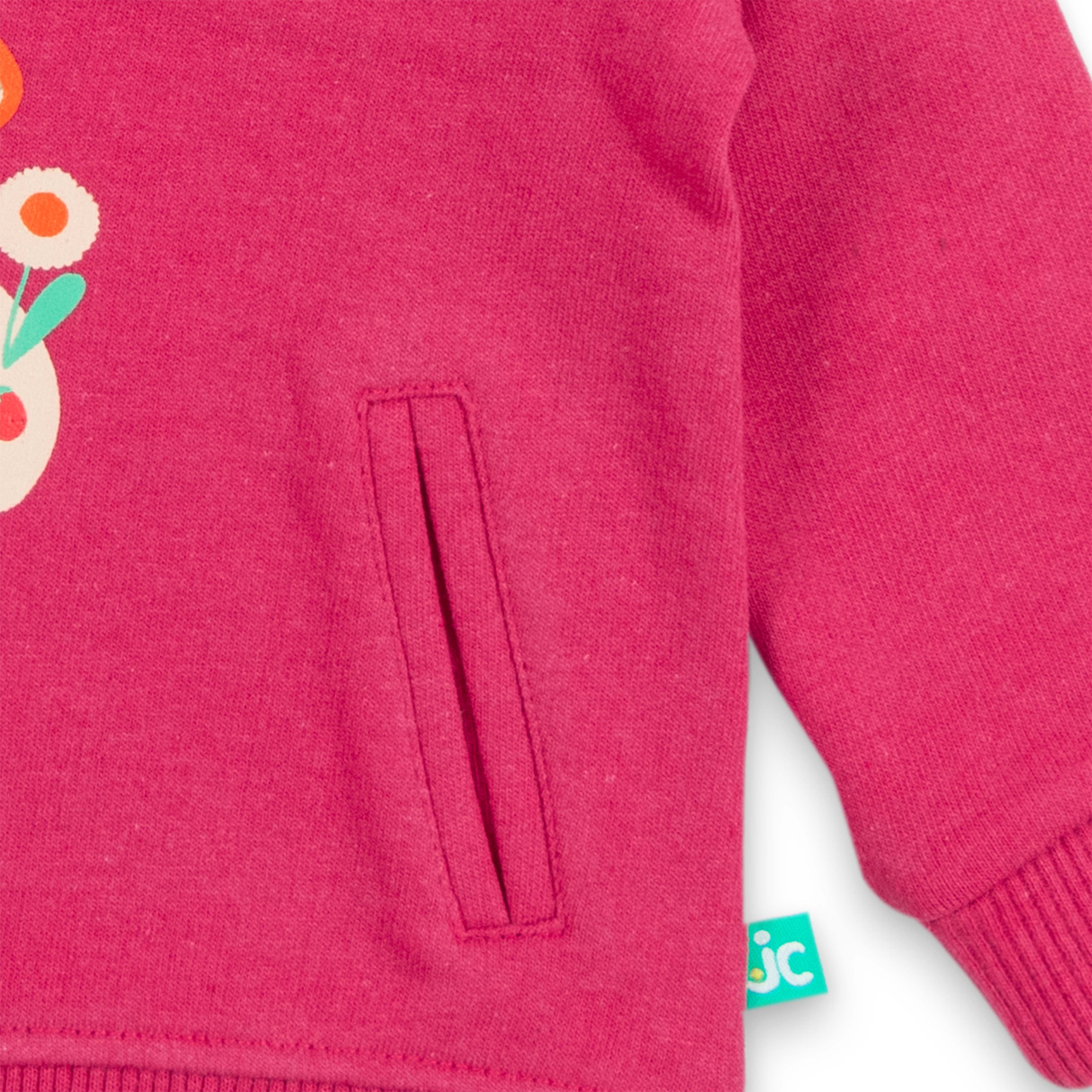 Girls' Hooded Sweatshirt – Mushroom House Graphic, Long Sleeves"