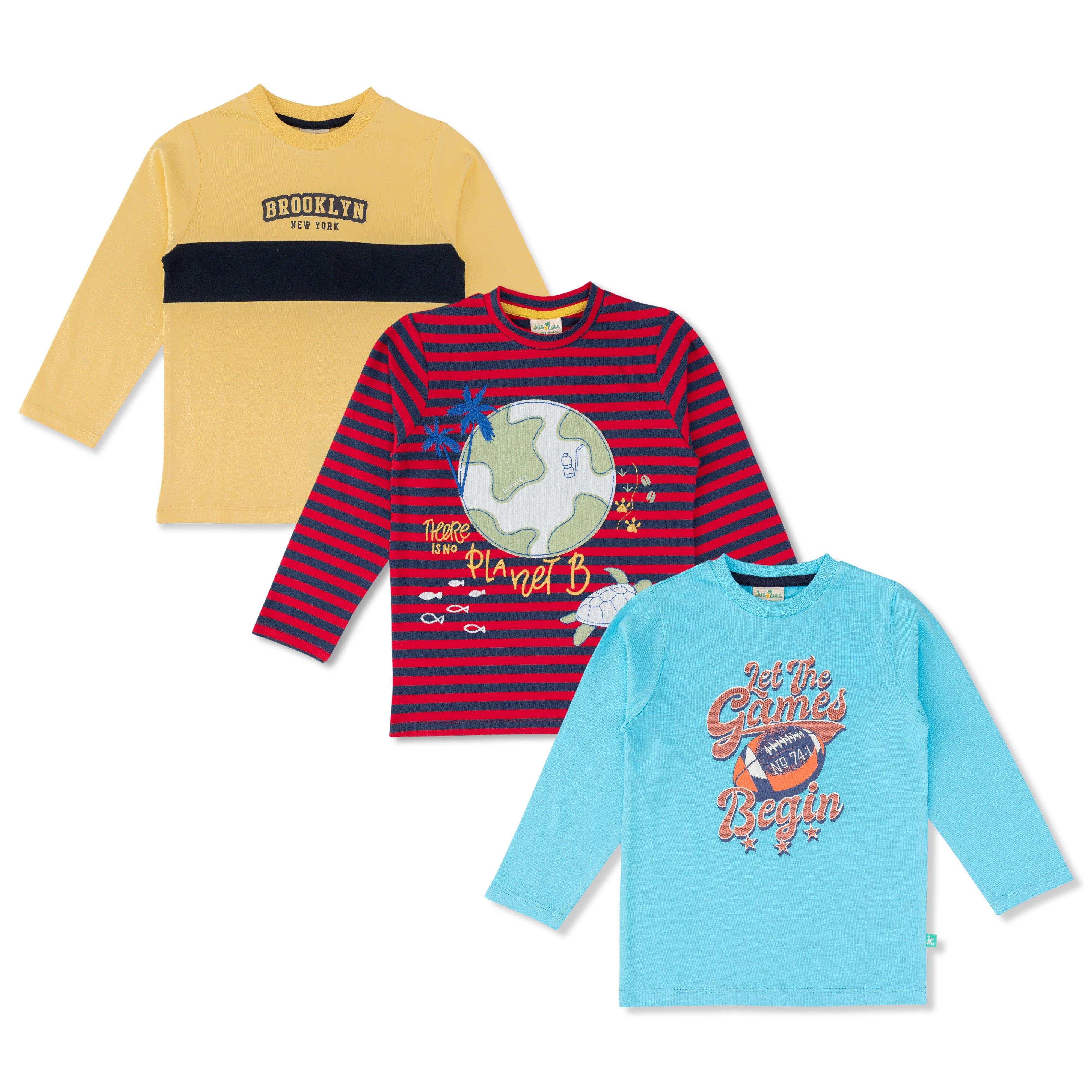 Young Boys Graphic Printed T Shirt Combo - Juscubs