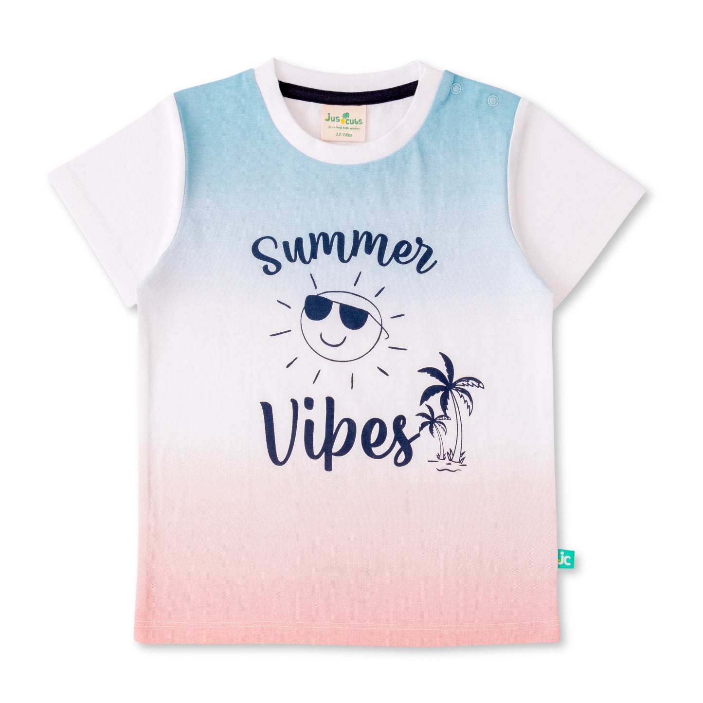 Baby Boys' Summer Vibes Gradient T-Shirt – Casual Beach Style Tee