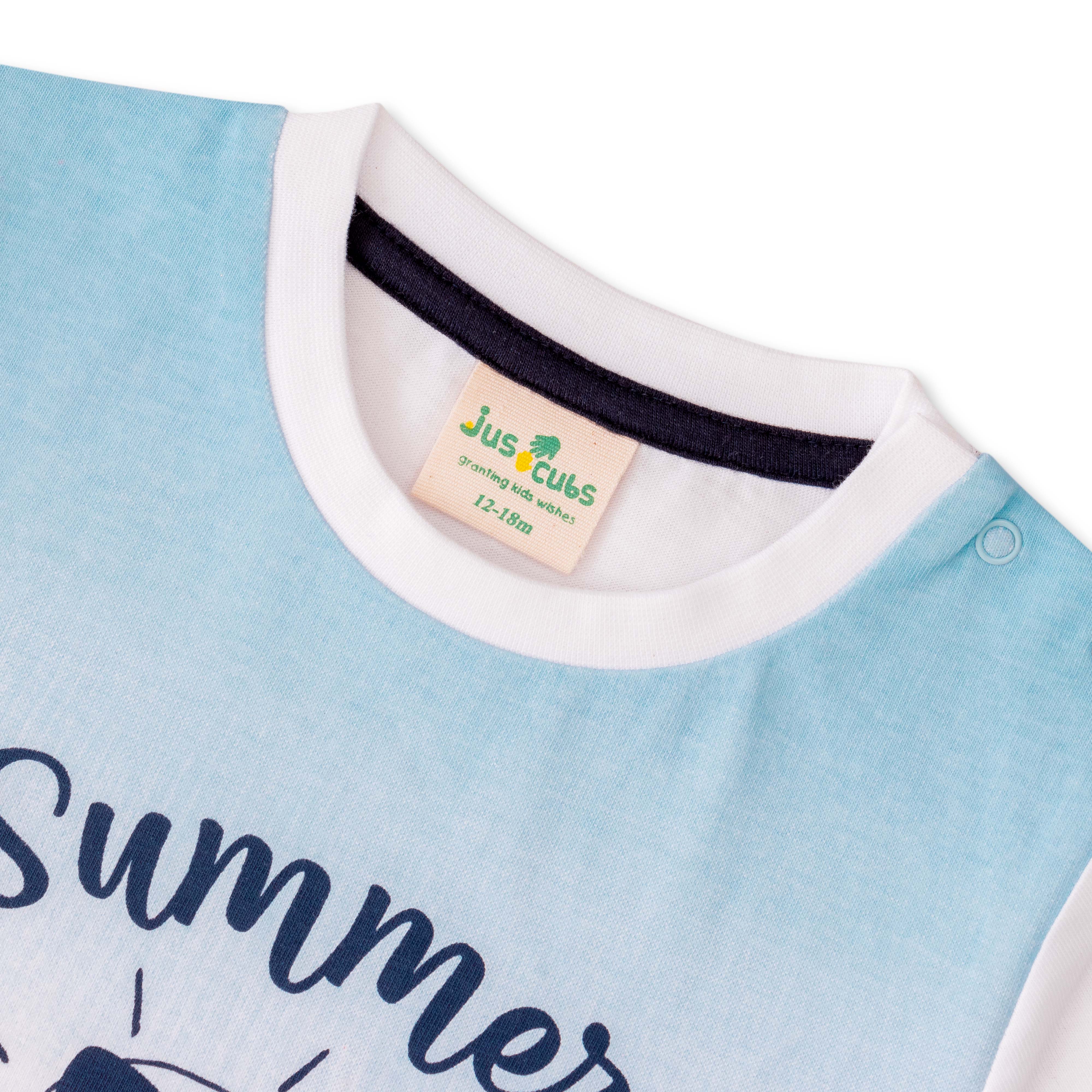 Baby Boys' Summer Vibes Gradient T-Shirt – Casual Beach Style Tee