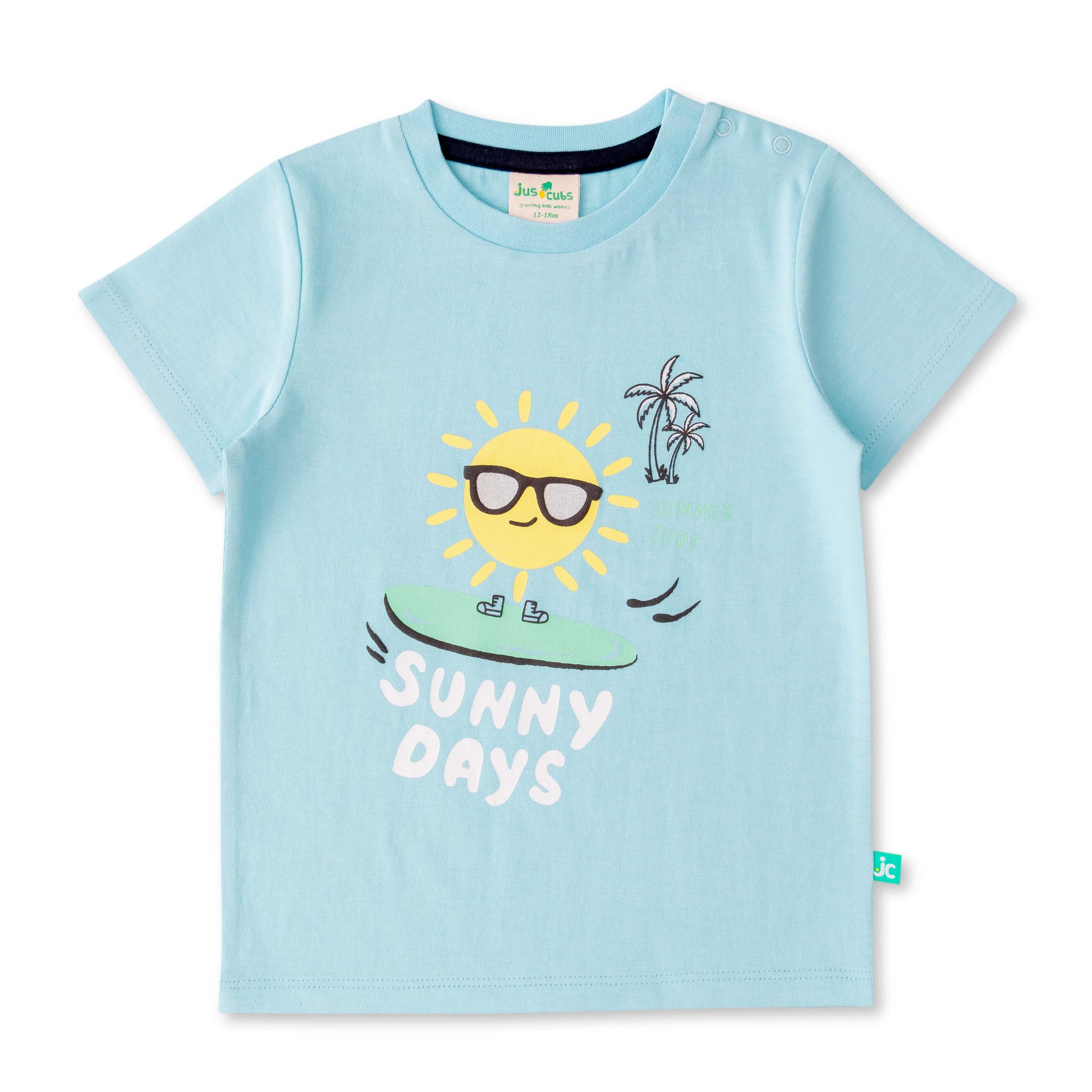 Baby Boys' Sunny Days Surfing T-Shirt – Fun Summer Graphic Tee