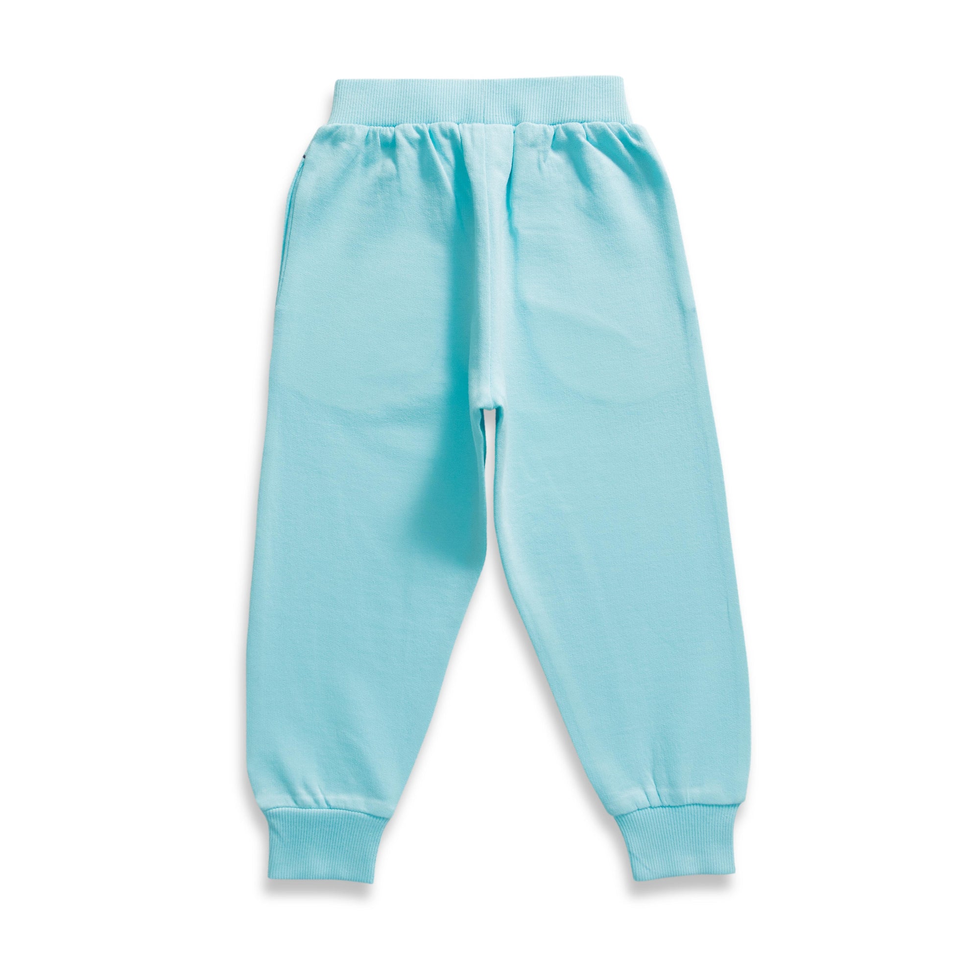 Baby Boys' Aqua Blue Joggers – Soft Cotton Sweatpants with Drawstring