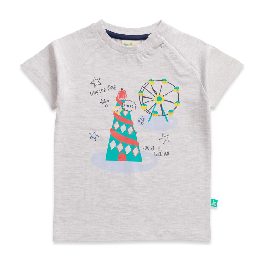 Baby Boys' Carnival Theme T-Shirt – Funfair Print Short Sleeve Tee
