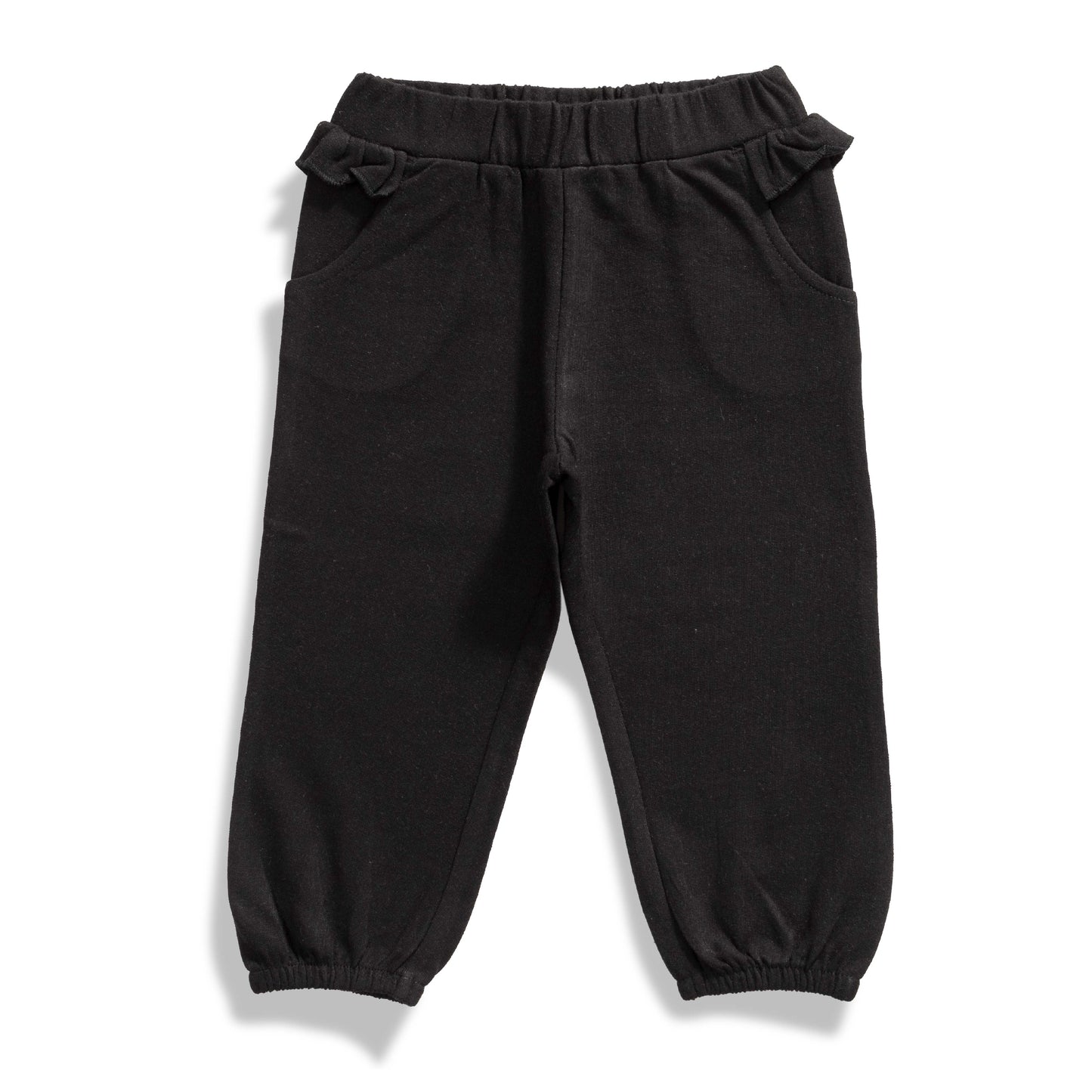 Baby Girls' Red "Joy" Puff Sleeve T-Shirt & Black Jogger Pants Set – Stylish Casual Outfit