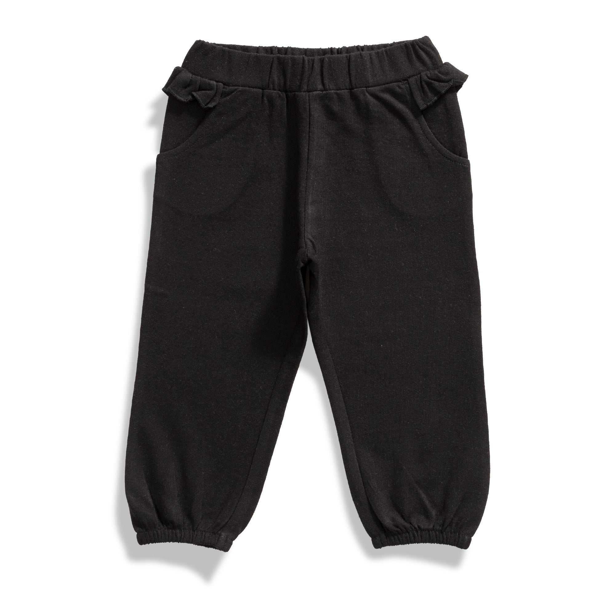 Baby Girls' Red "Joy" Puff Sleeve T-Shirt & Black Jogger Pants Set – Stylish Casual Outfit