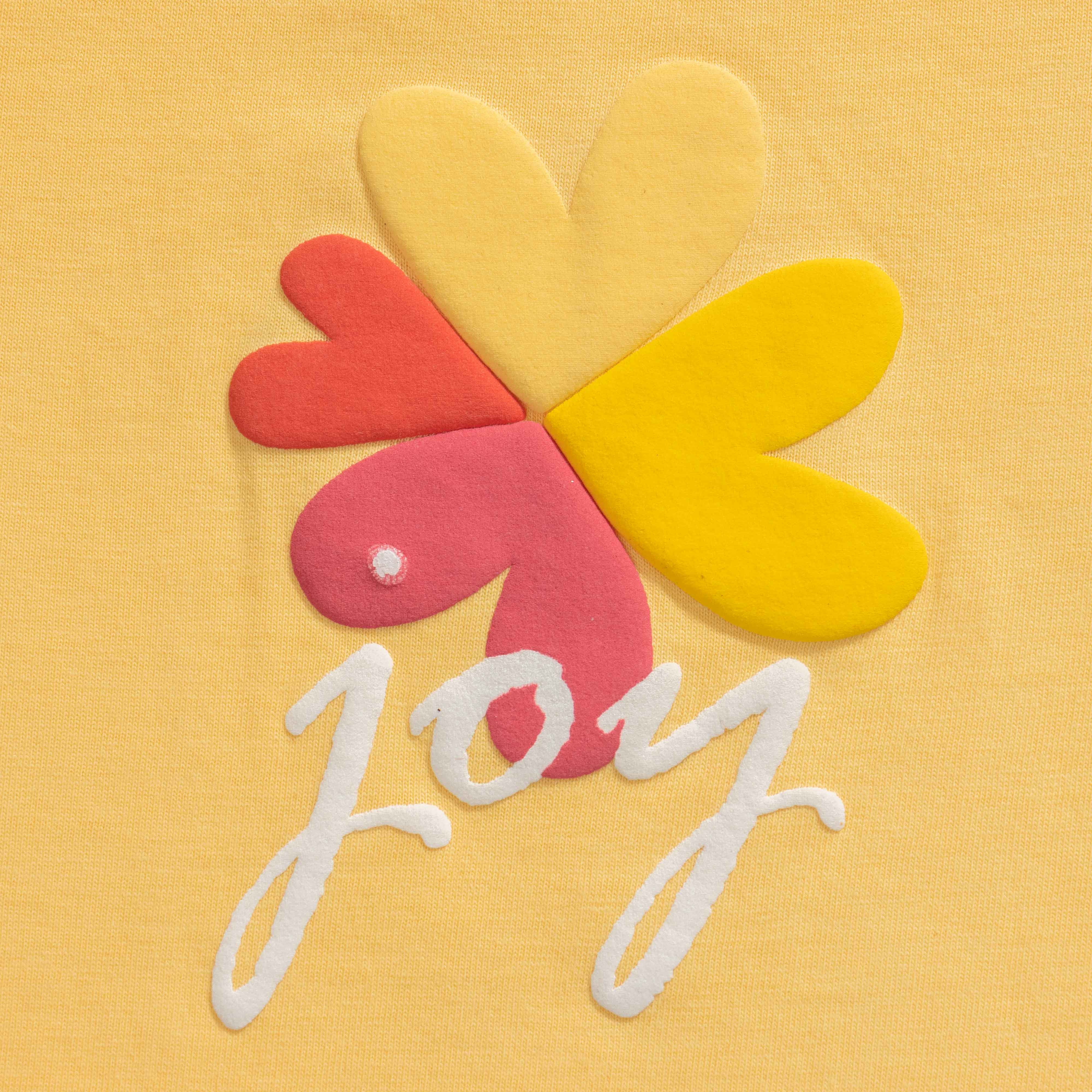 Baby Girls' Yellow "Joy" T-Shirt & Lavender Bow Detail Jogger Set – 2-Piece Outfit