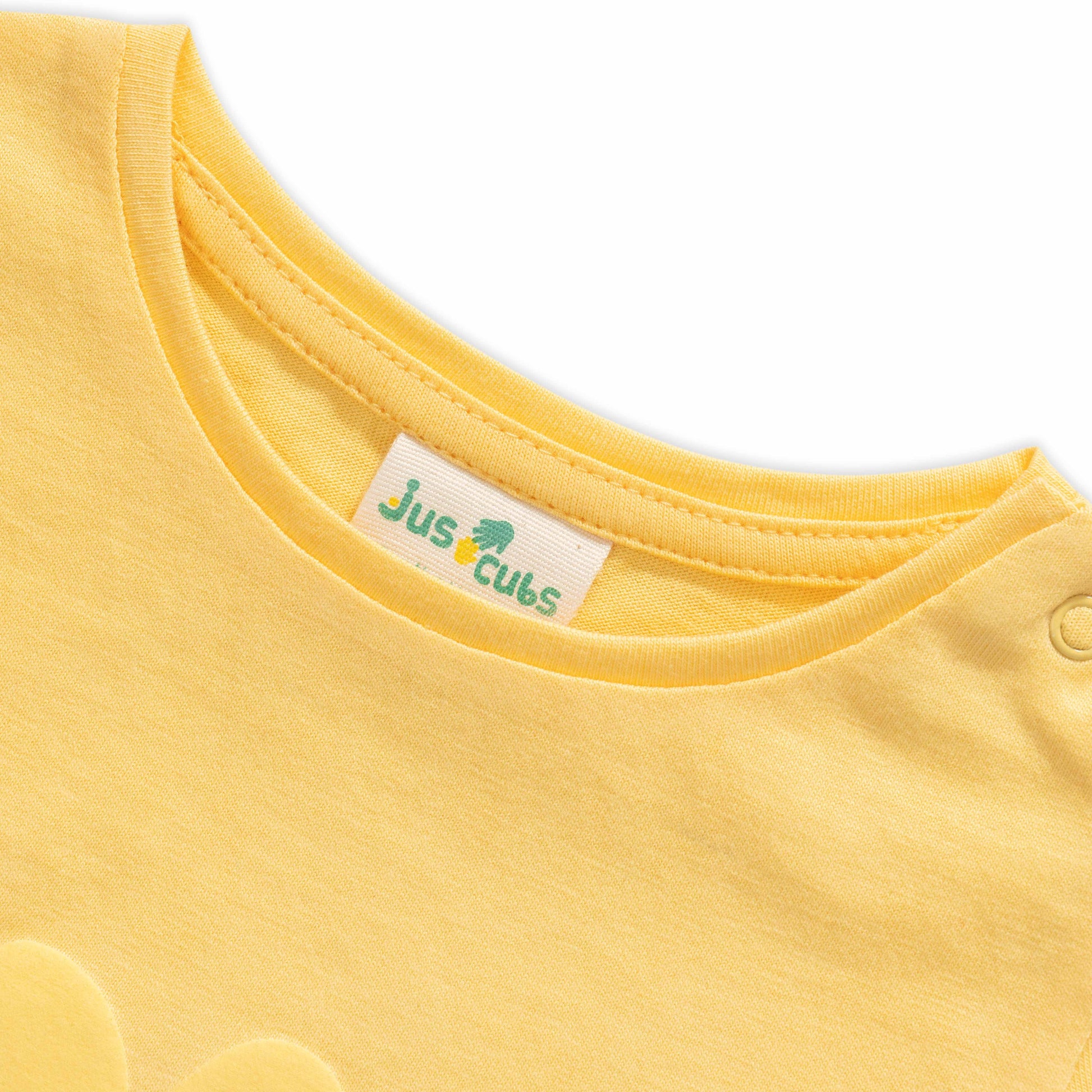 Baby Girls' Yellow "Joy" T-Shirt & Lavender Bow Detail Jogger Set – 2-Piece Outfit