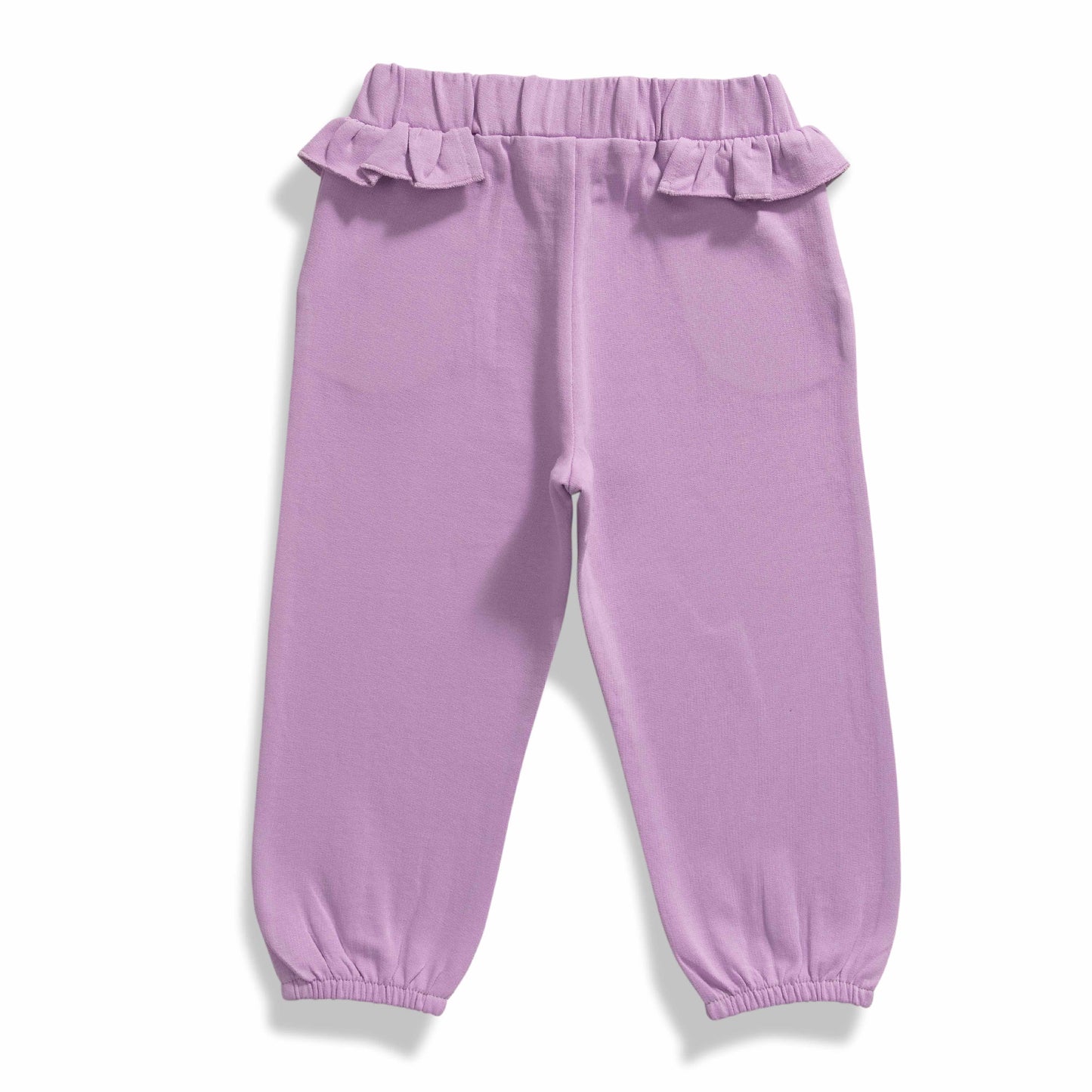 Baby Girls' Yellow "Joy" T-Shirt & Lavender Bow Detail Jogger Set – 2-Piece Outfit