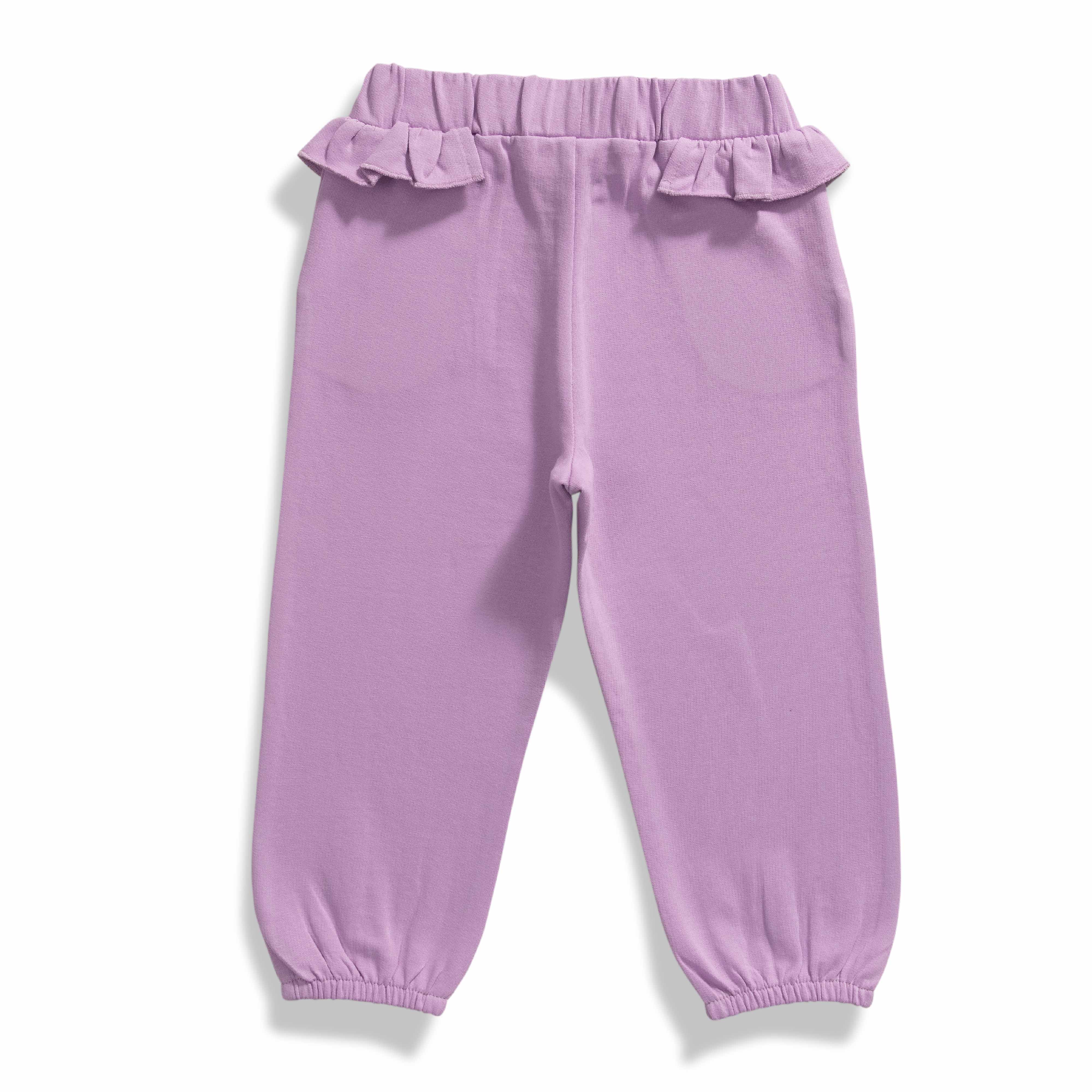 Baby Girls' Yellow "Joy" T-Shirt & Lavender Bow Detail Jogger Set – 2-Piece Outfit