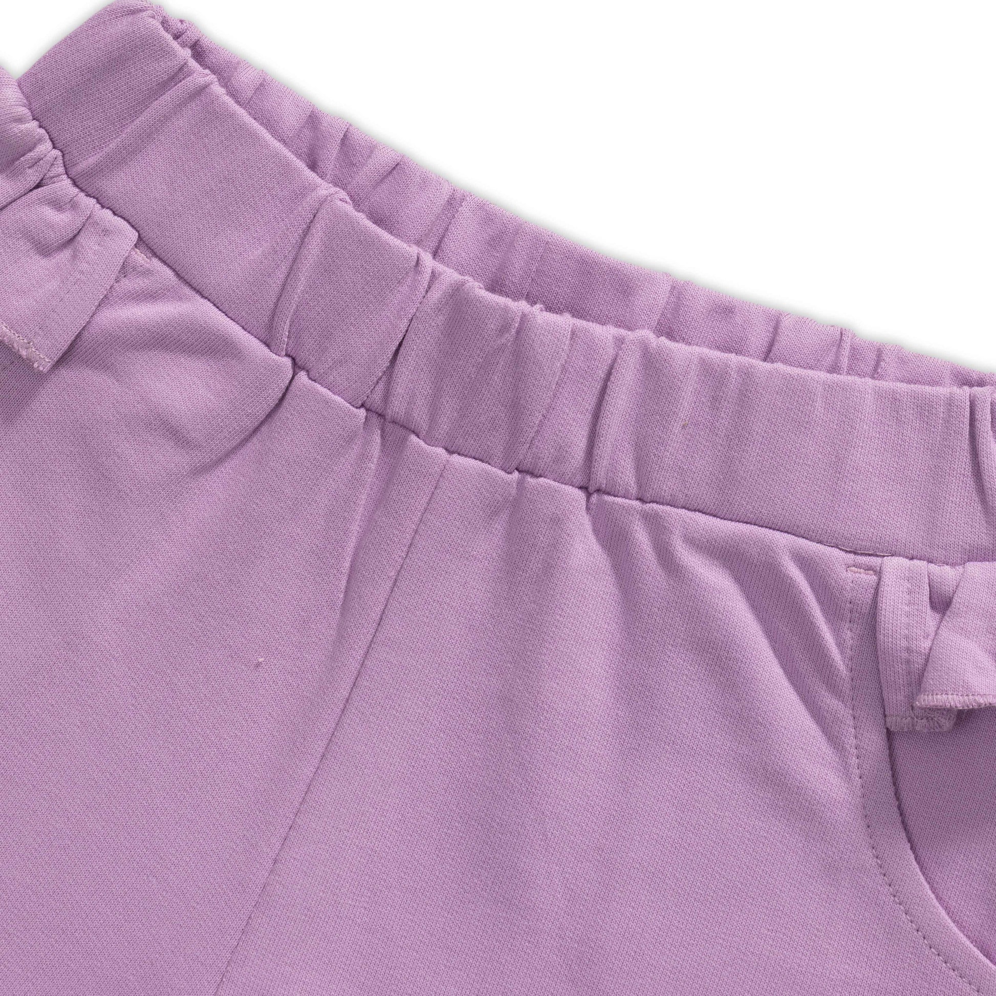 Baby Girls' Yellow "Joy" T-Shirt & Lavender Bow Detail Jogger Set – 2-Piece Outfit