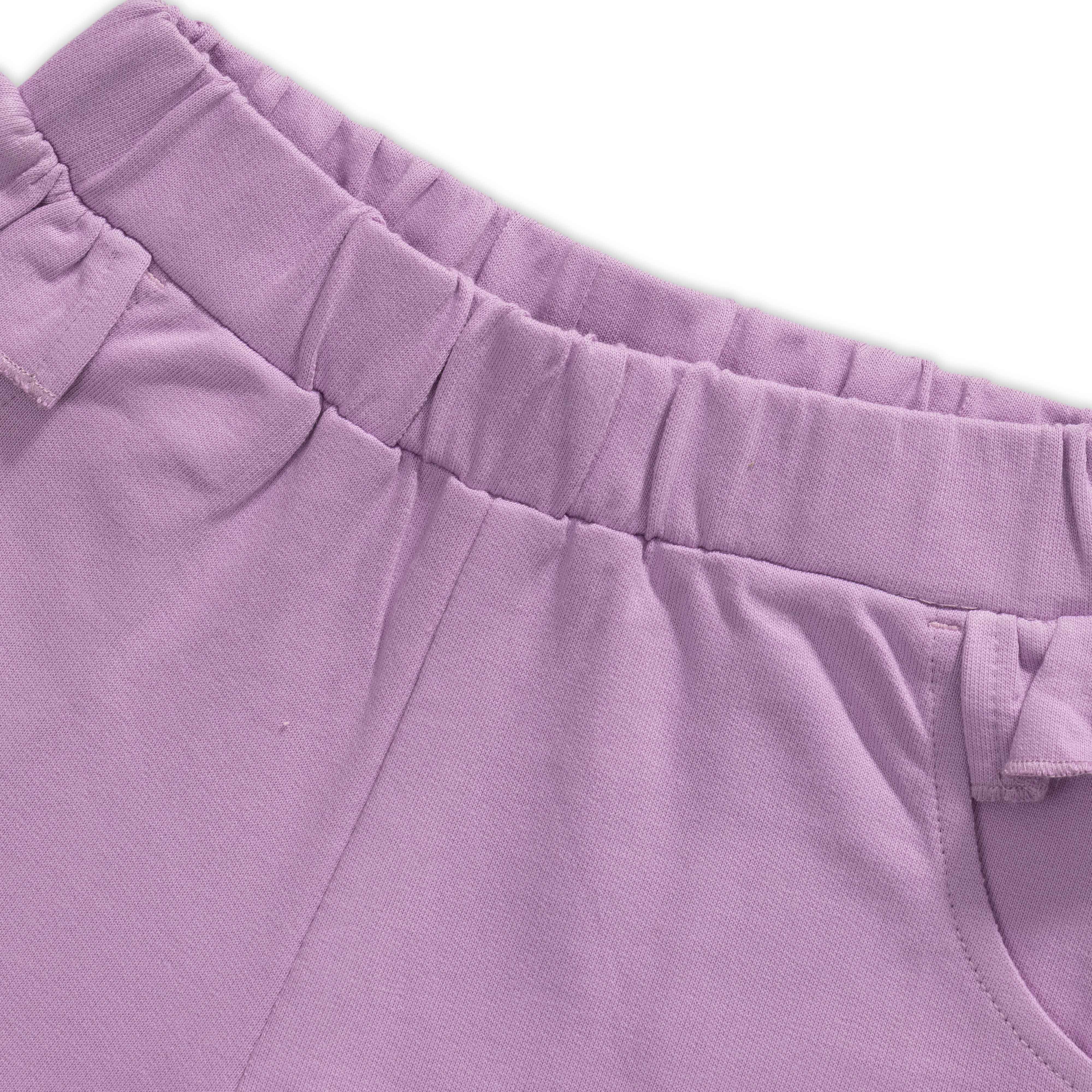 Baby Girls' Yellow "Joy" T-Shirt & Lavender Bow Detail Jogger Set – 2-Piece Outfit