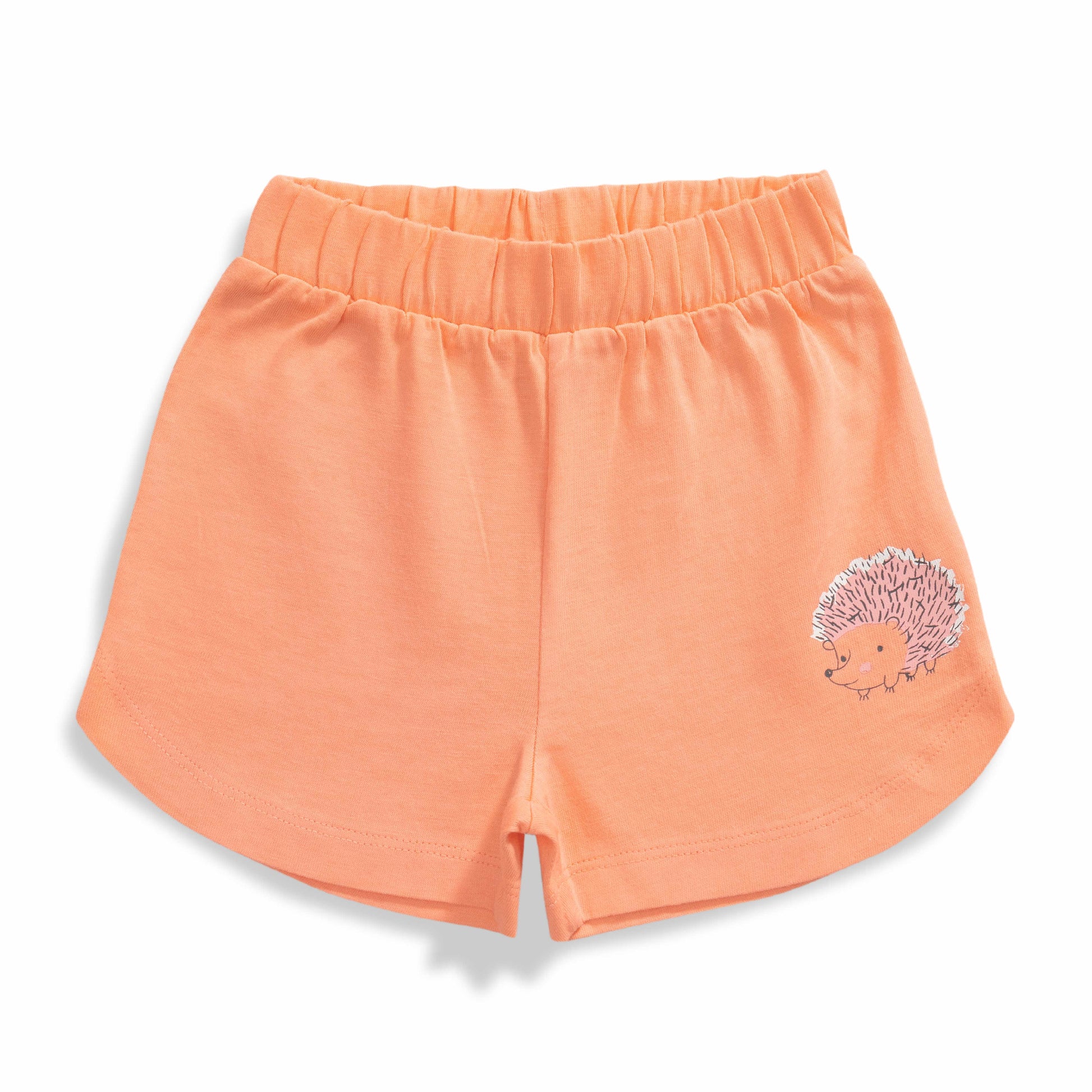 Baby Girls' Orange "In the Forest" Ruffle Sleeve T-Shirt & Shorts Set – Adorable Summer Outfit