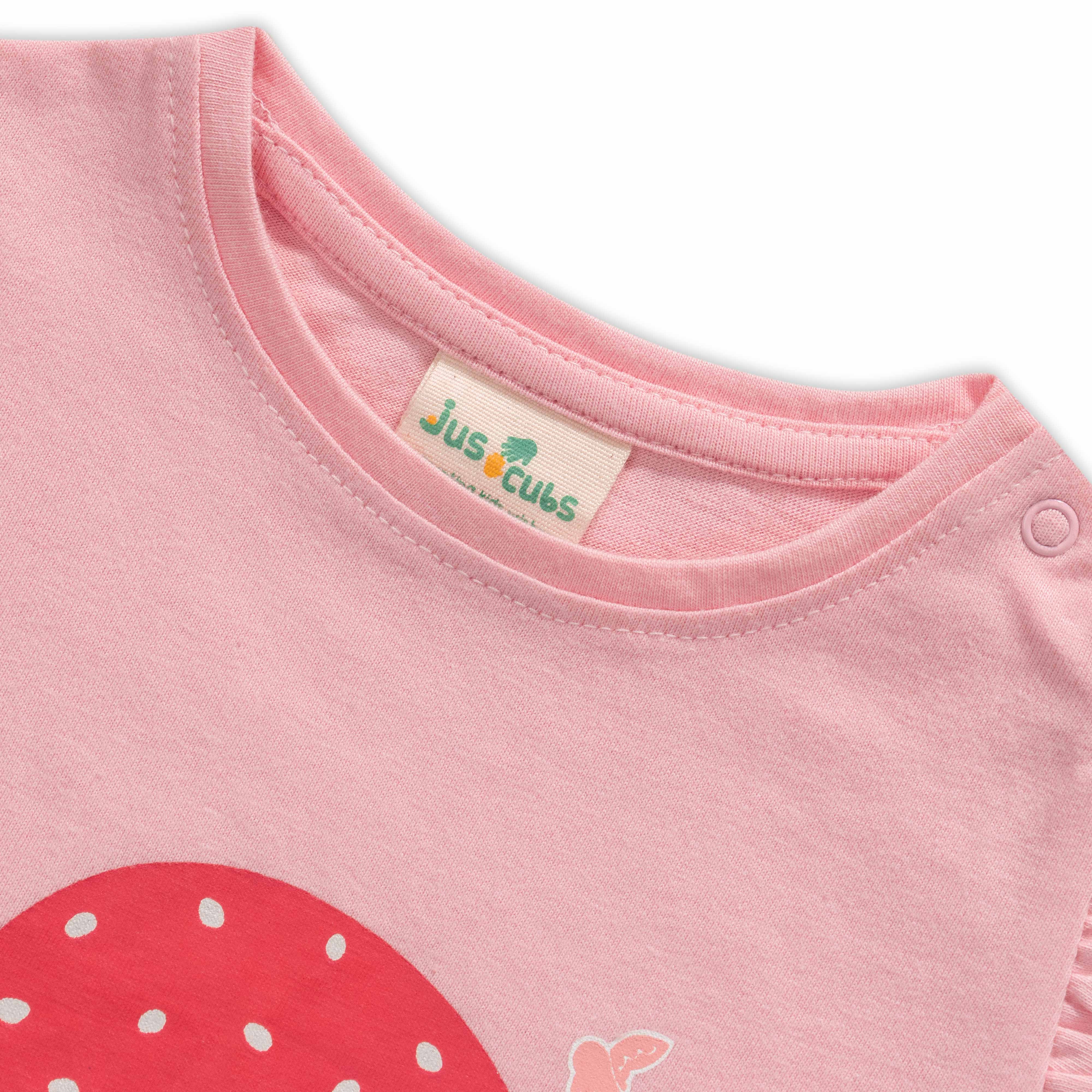 Baby Girls' Pink "In the Forest" Ruffle Sleeve T-Shirt & Shorts Set – Adorable Summer Outfit