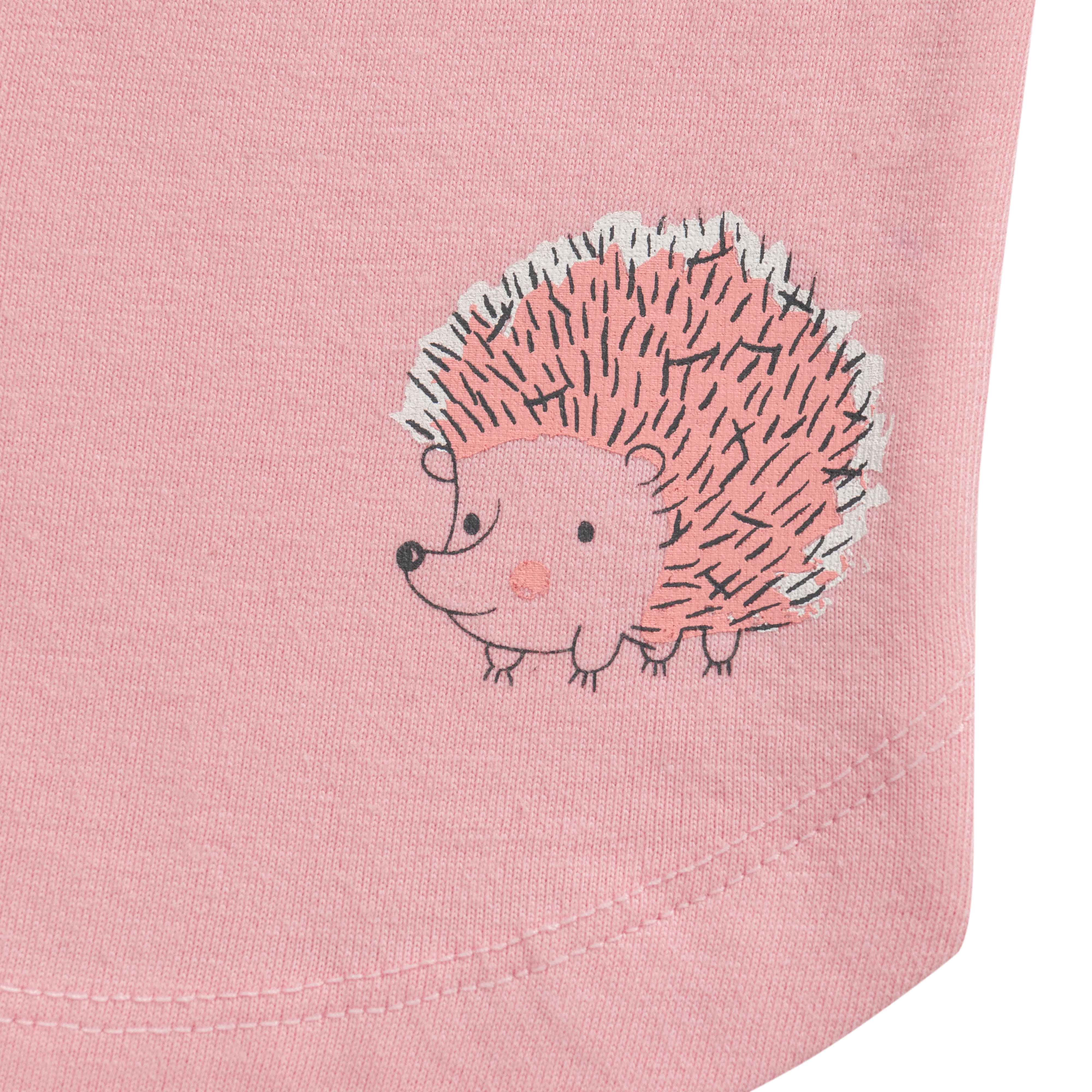 Baby Girls' Pink "In the Forest" Ruffle Sleeve T-Shirt & Shorts Set – Adorable Summer Outfit