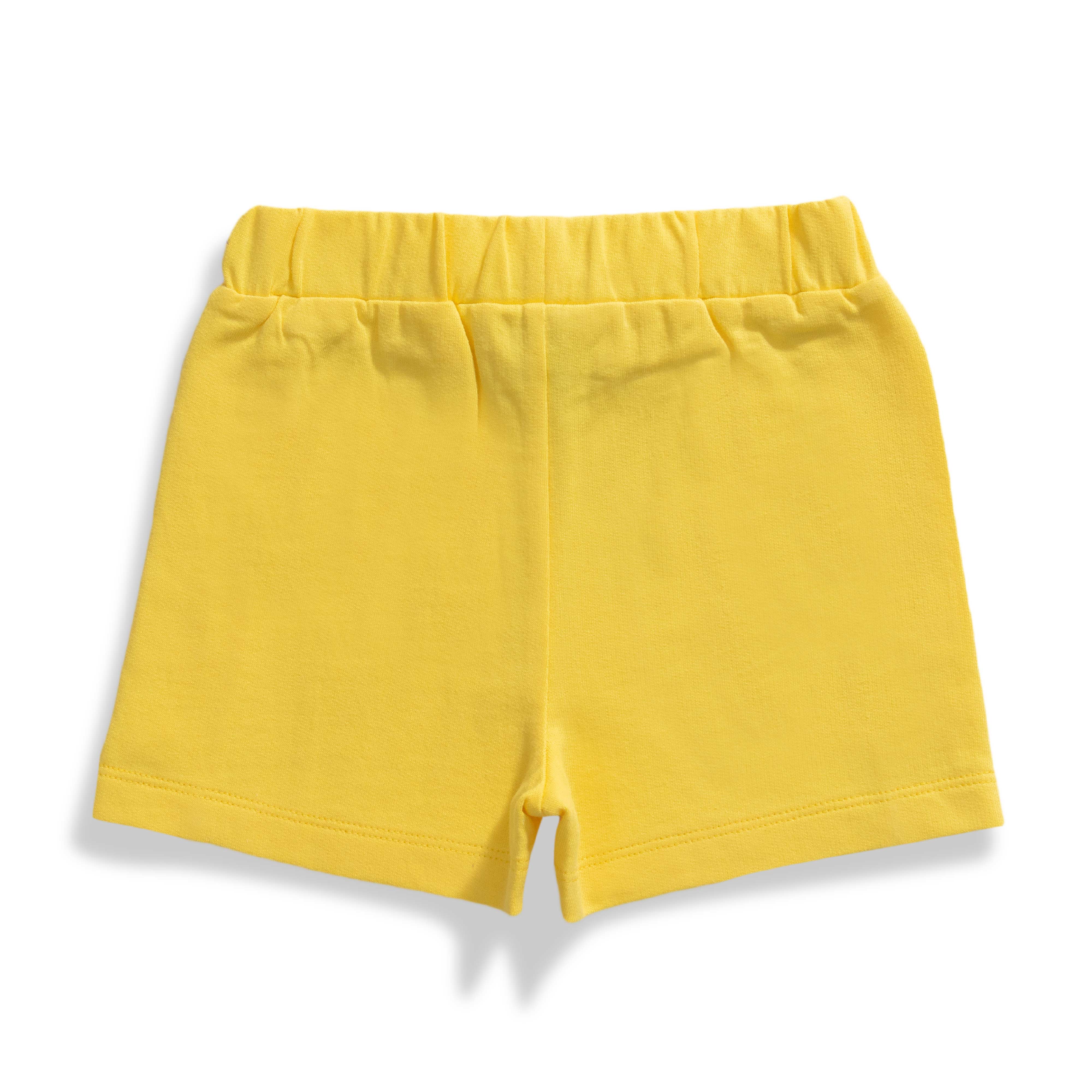 Baby Girls' Striped "Oh My Cute Lemon" Ruffle Sleeve T-Shirt & Yellow Shorts Set – Adorable Summer Outfit