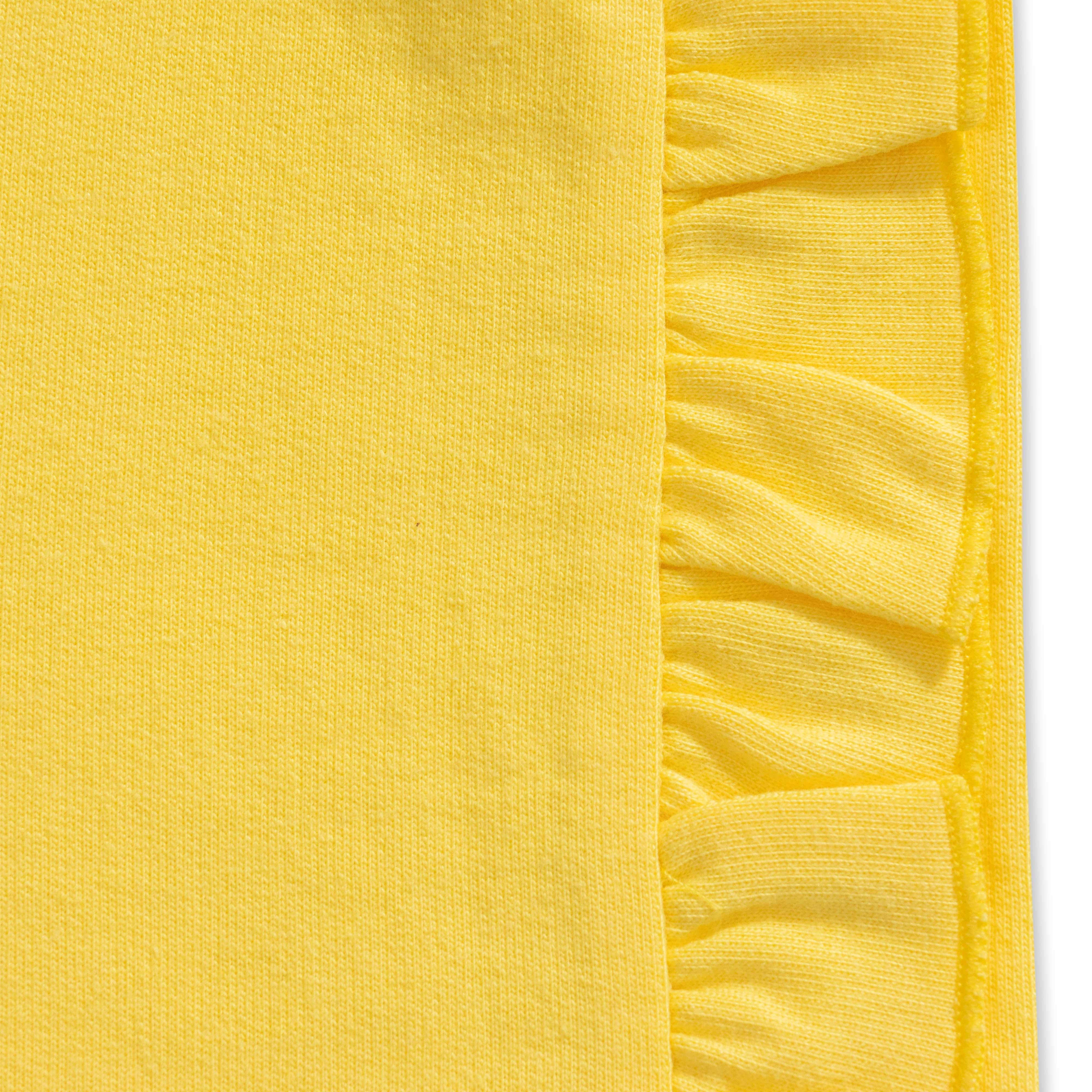 Baby Girls' Striped "Oh My Cute Lemon" Ruffle Sleeve T-Shirt & Yellow Shorts Set – Adorable Summer Outfit