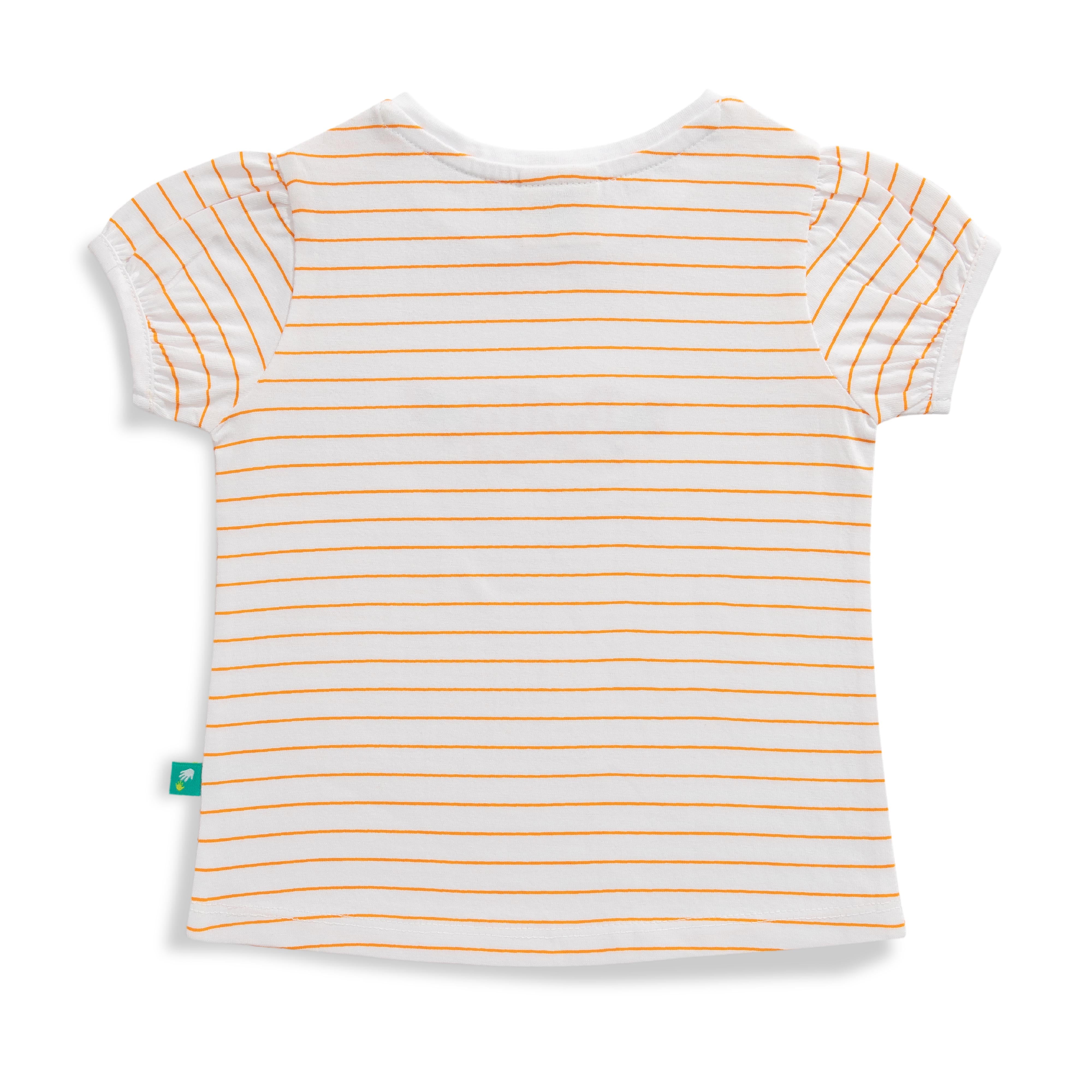 Baby Girls' Striped "Pretty" T-Shirt & Mustard Yellow Shorts Set – Casual Summer Outfit