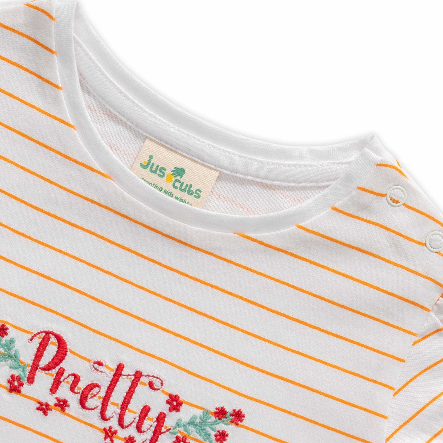 Baby Girls' Striped "Pretty" T-Shirt & Mustard Yellow Shorts Set – Casual Summer Outfit