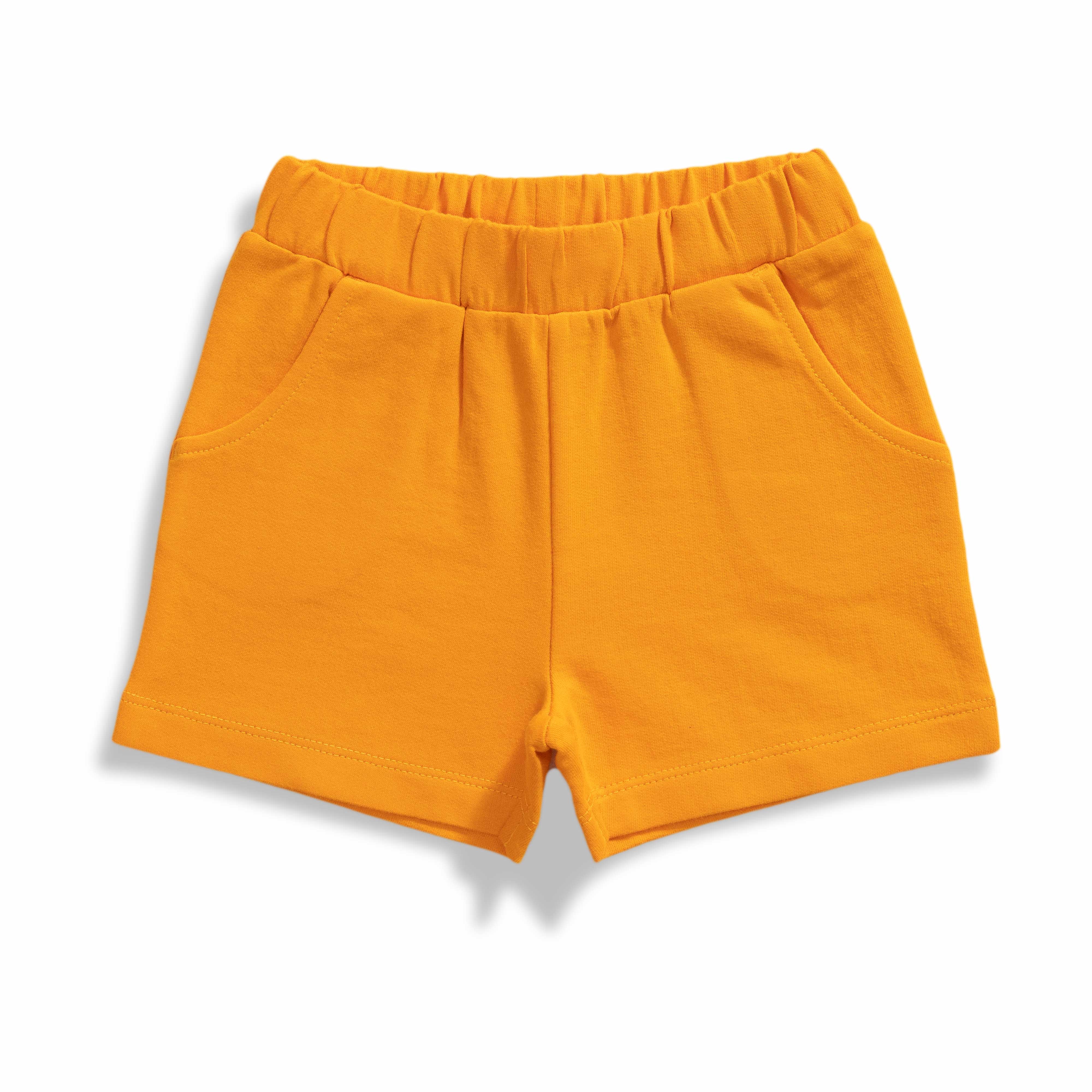 Baby Girls' Striped "Pretty" T-Shirt & Mustard Yellow Shorts Set – Casual Summer Outfit