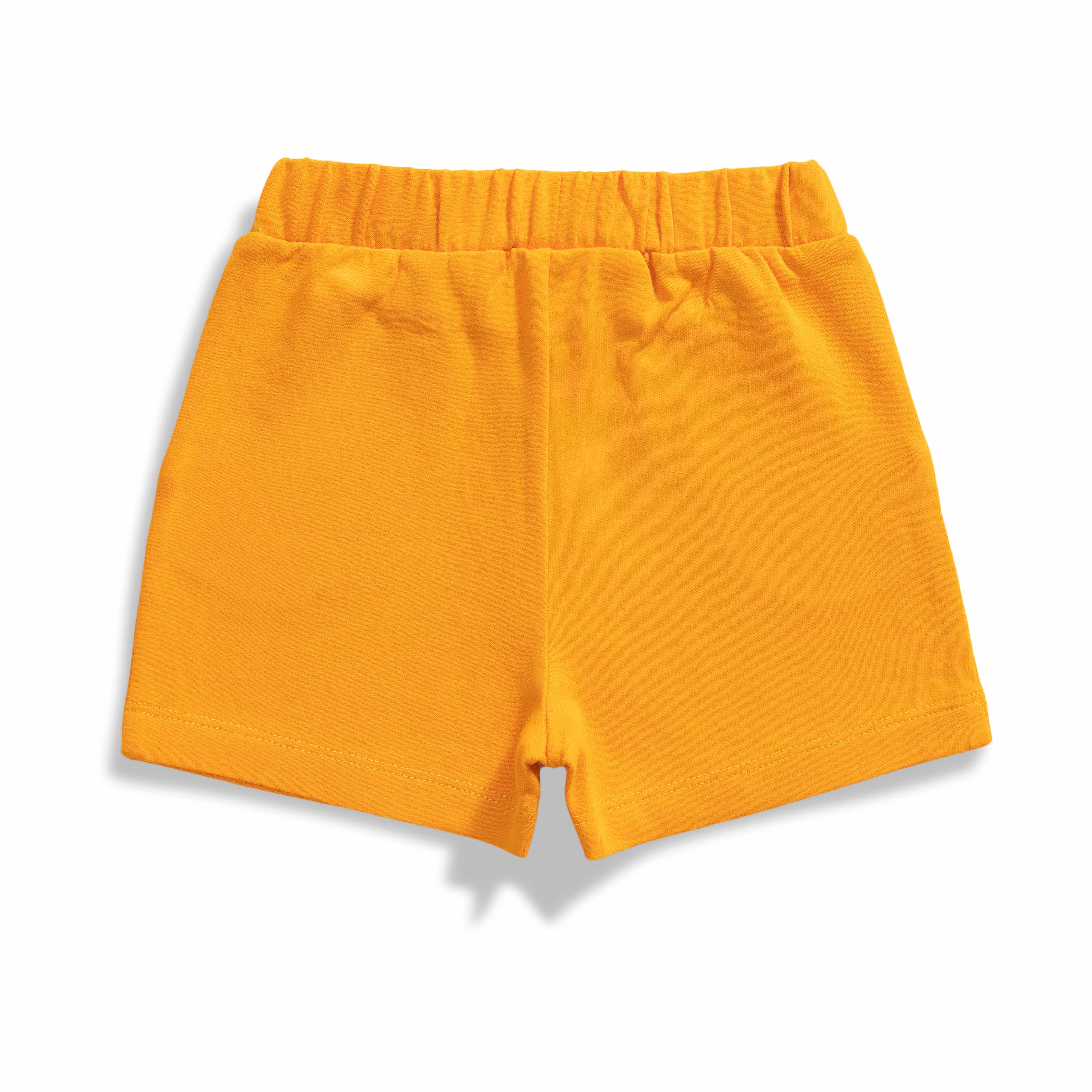 Baby Girls' Striped "Pretty" T-Shirt & Mustard Yellow Shorts Set – Casual Summer Outfit