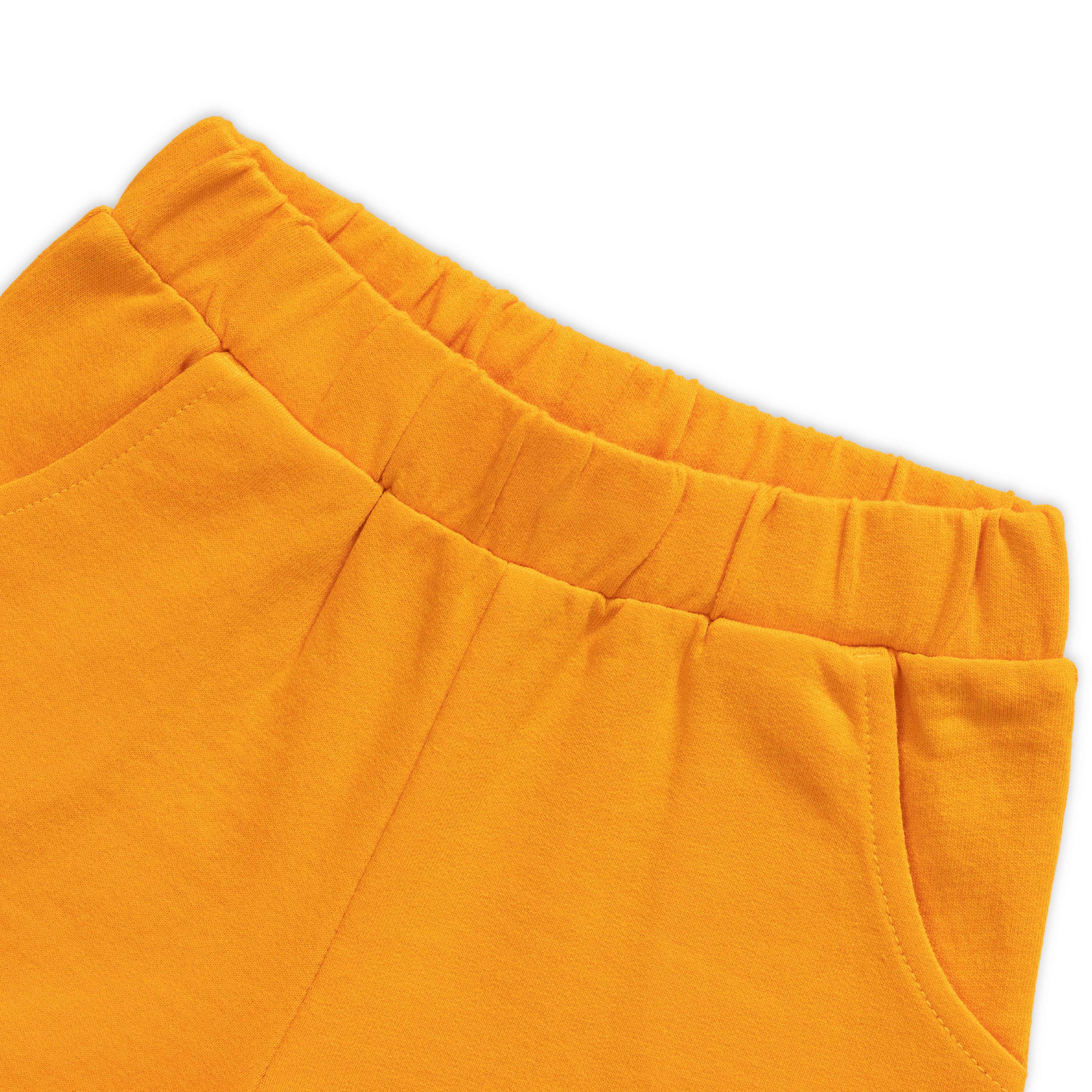 Baby Girls' Striped "Pretty" T-Shirt & Mustard Yellow Shorts Set – Casual Summer Outfit