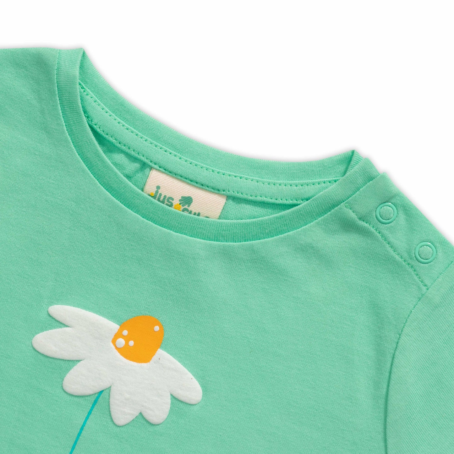 "Baby Girls Green T-Shirt with Daisy & 'Sweet Sunshine' Print – Soft Cotton Tee"