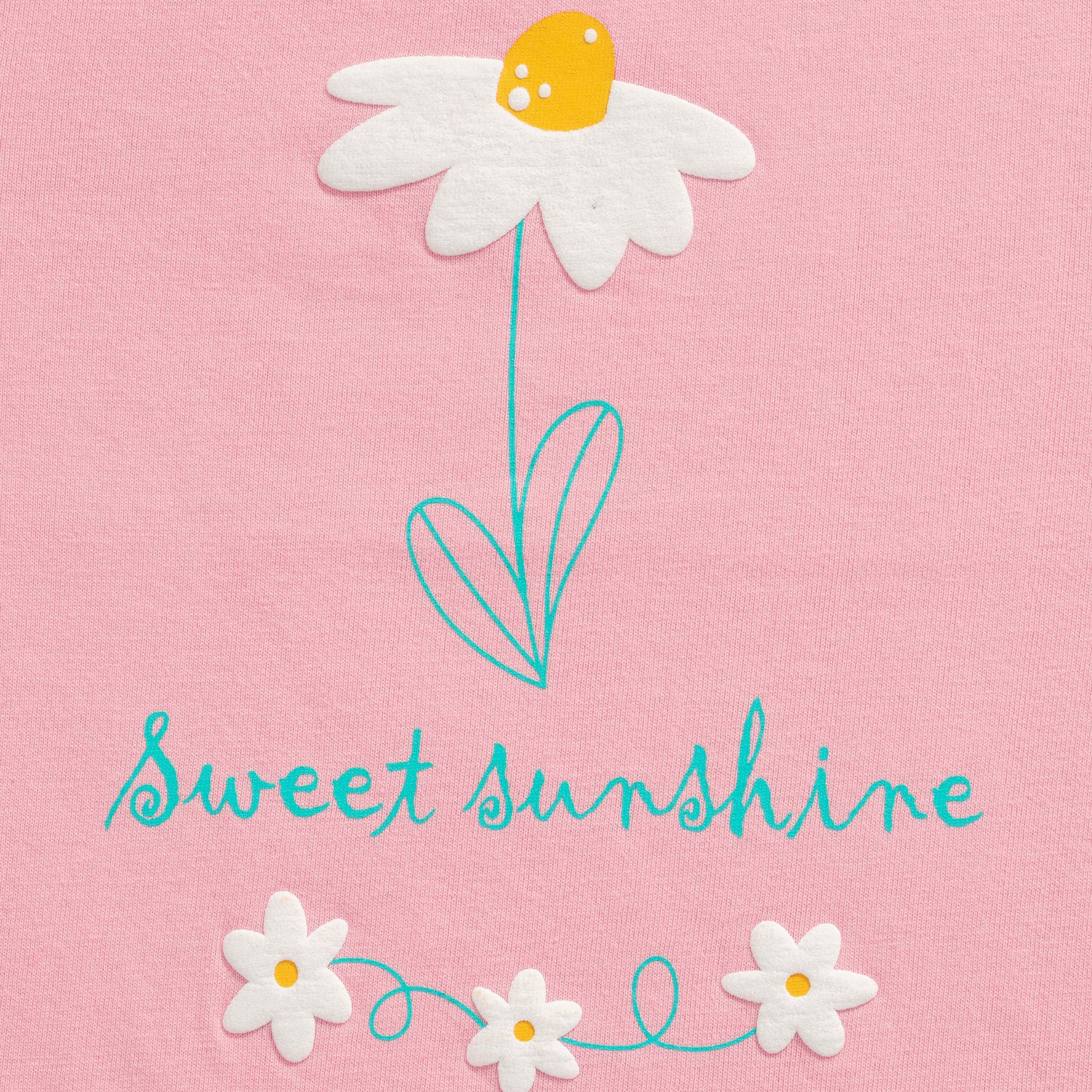 "Baby Girls Pink T-Shirt with Daisy & 'Sweet Sunshine' Print – Soft Cotton Tee"
