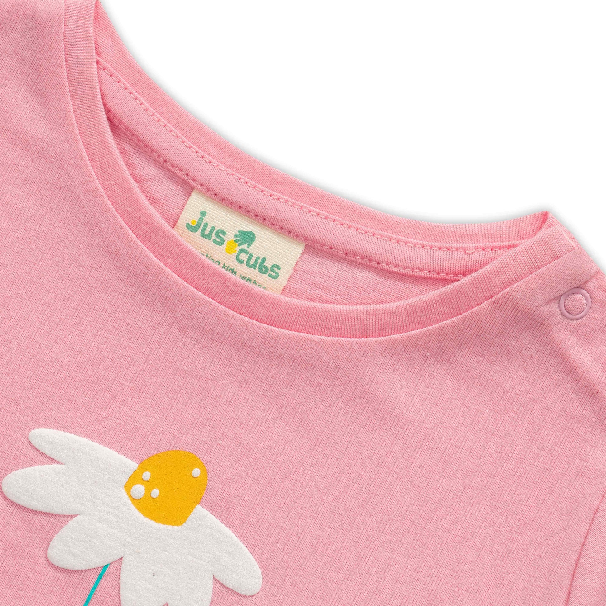 "Baby Girls Pink T-Shirt with Daisy & 'Sweet Sunshine' Print – Soft Cotton Tee"