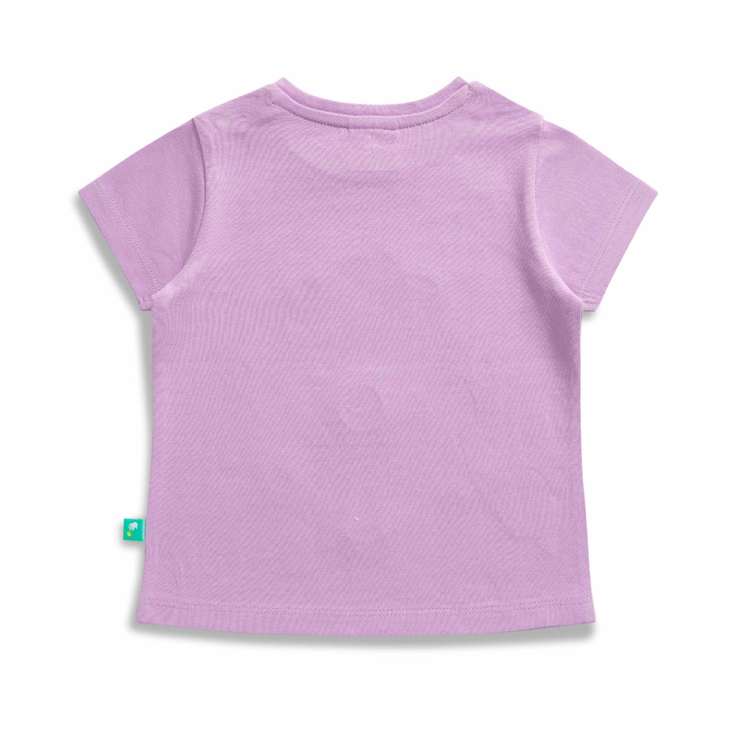"Baby Girls Pink T-Shirt with Smiley Daisy Print – 'Flowers! Smile! Happy!' Design"
