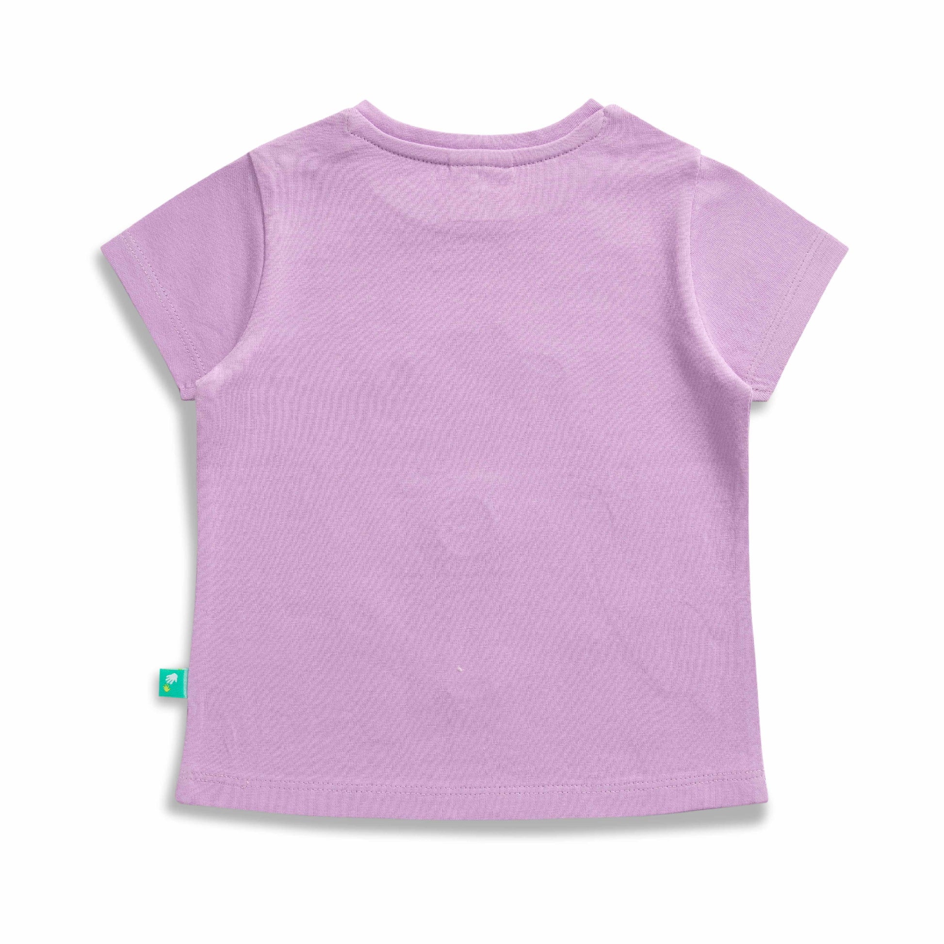 "Baby Girls Pink T-Shirt with Smiley Daisy Print – 'Flowers! Smile! Happy!' Design"