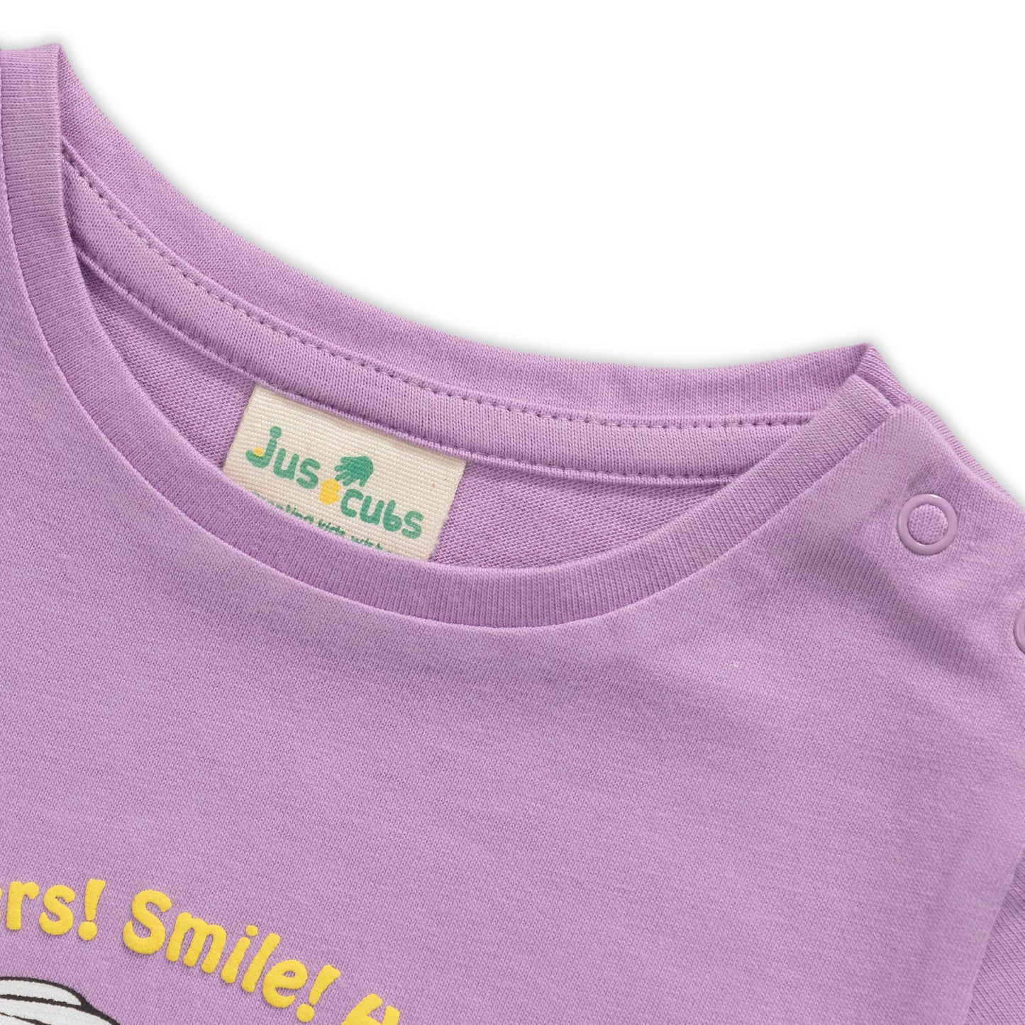 "Baby Girls Pink T-Shirt with Smiley Daisy Print – 'Flowers! Smile! Happy!' Design"