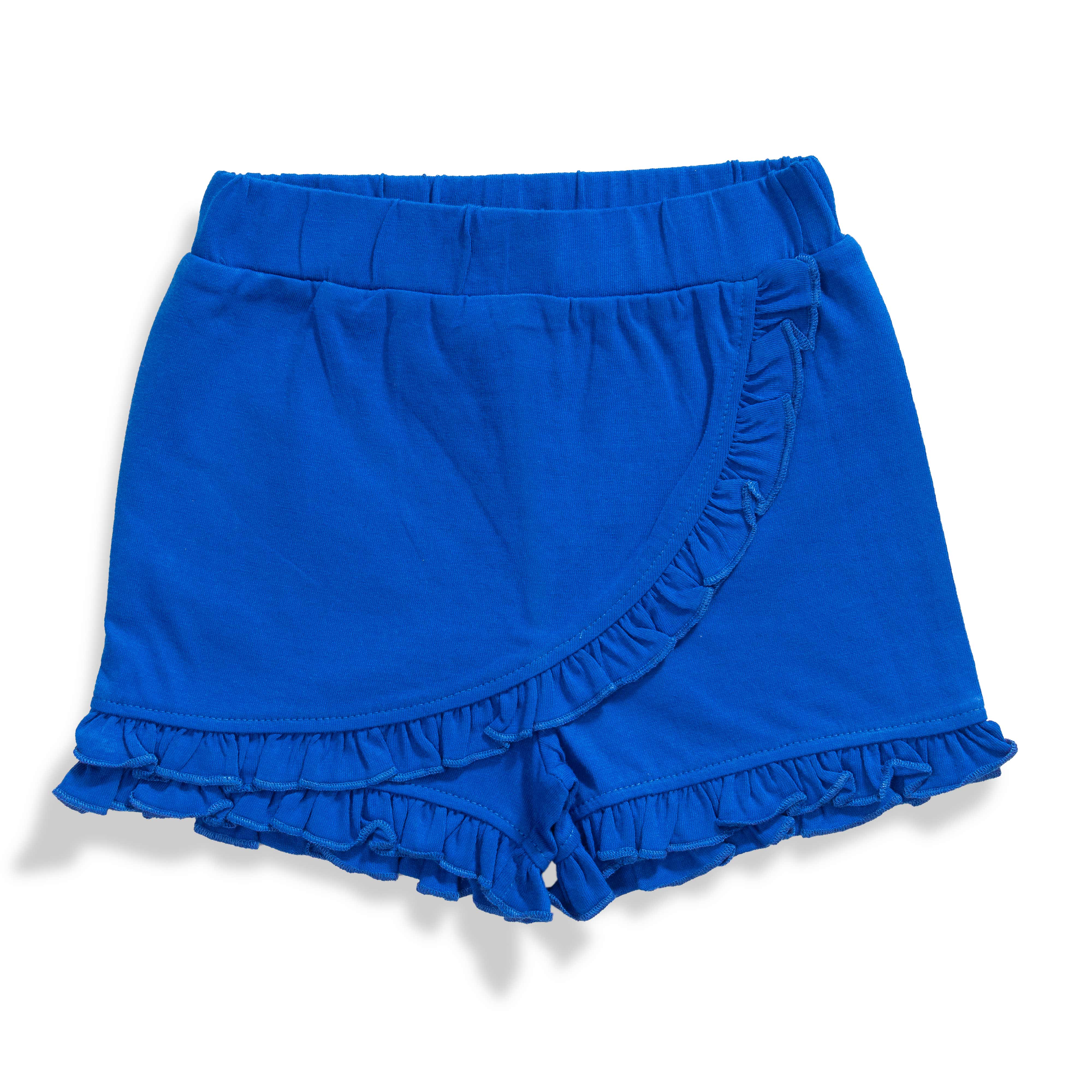 Baby Girls' "So Fun!" Red T-Shirt & Blue Ruffle Shorts Set – Casual Summer Outfit