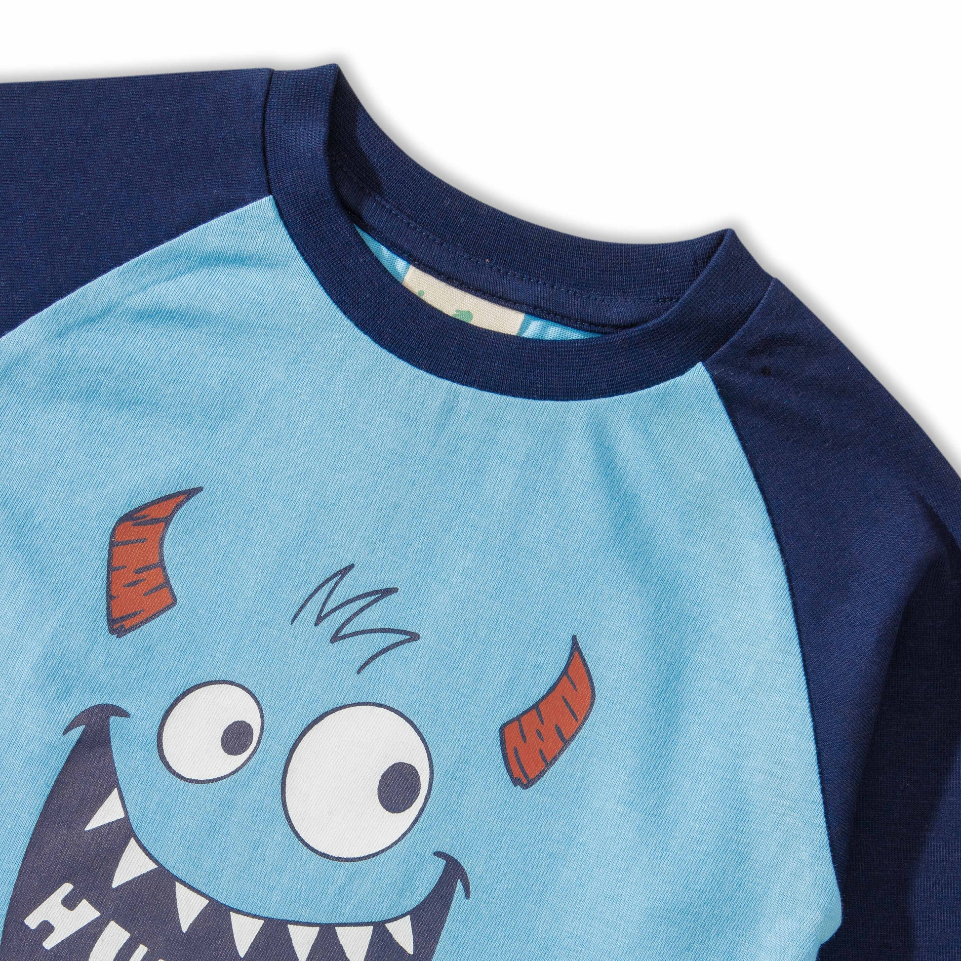 Baby Boys' Hungry Monster Graphic T-Shirt – Long Sleeve Raglan Tee
