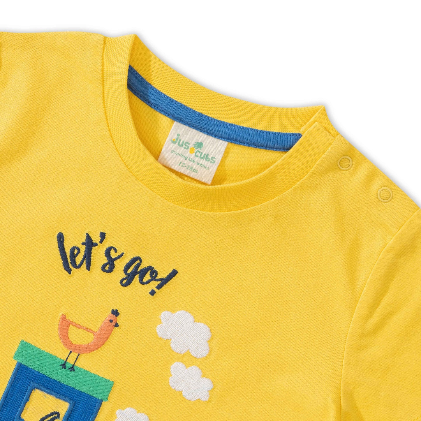 "Baby Boys' Yellow Tractor Print T-Shirt & Blue Jogger Pant Set – Cotton Co-ord Outfit"