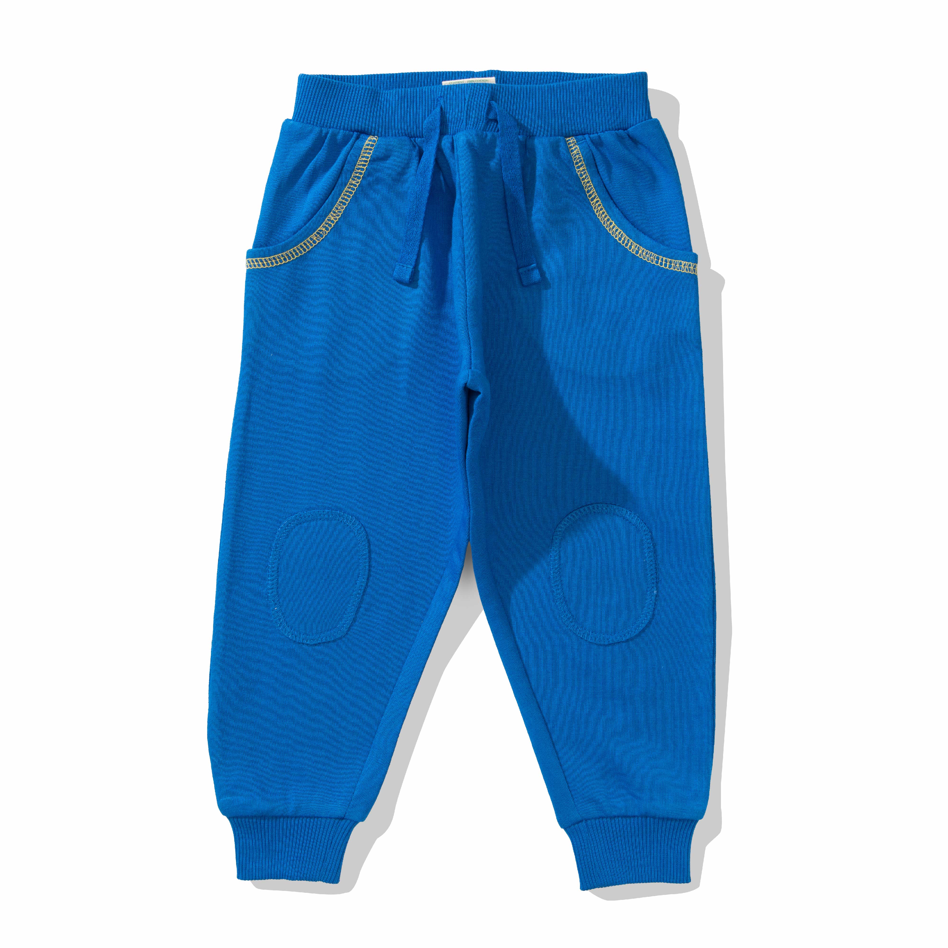 "Baby Boys' Yellow Tractor Print T-Shirt & Blue Jogger Pant Set – Cotton Co-ord Outfit"