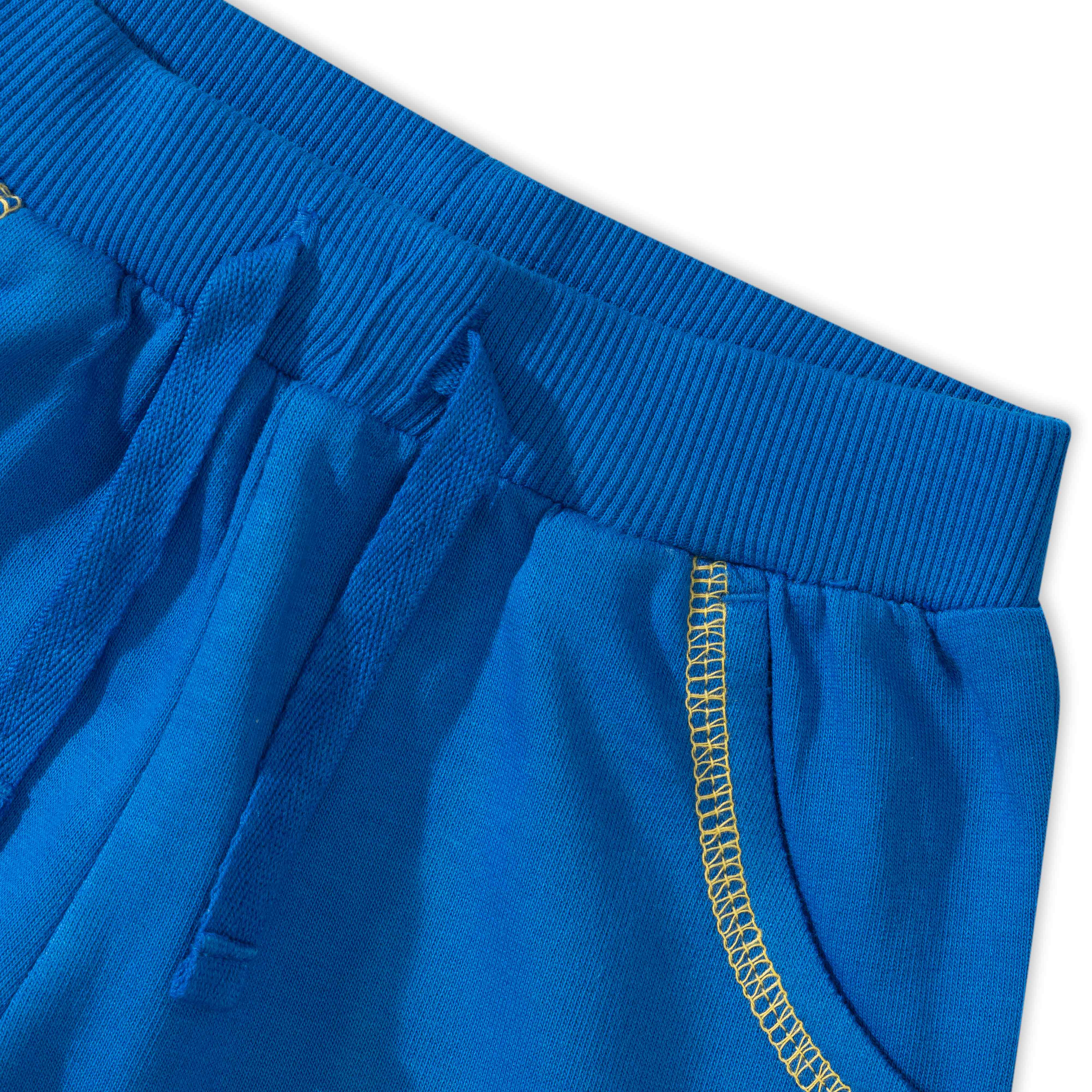 "Baby Boys' Yellow Tractor Print T-Shirt & Blue Jogger Pant Set – Cotton Co-ord Outfit"