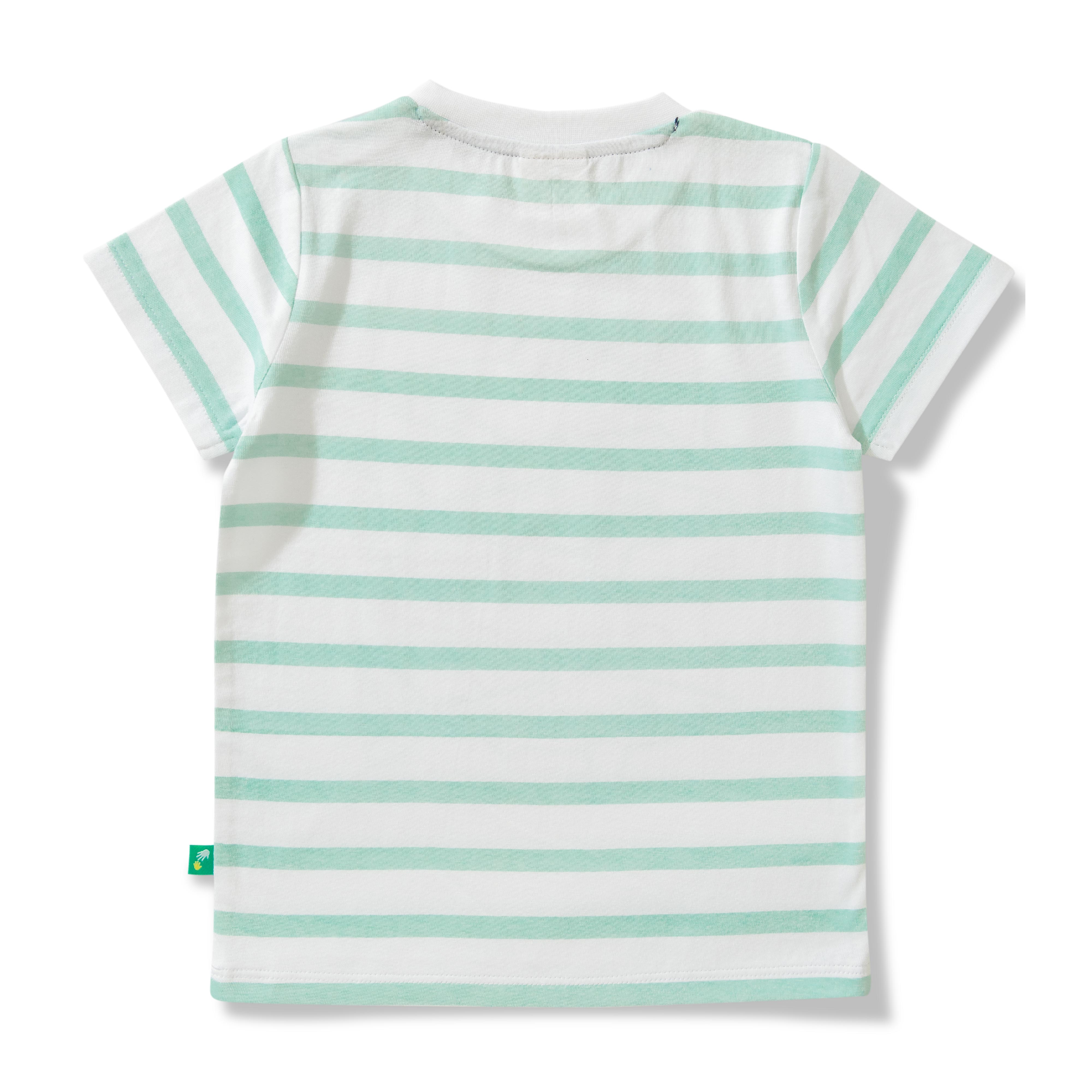 Baby Boys' Ocean Shark Graphic T-Shirt – Striped Short Sleeve Tee