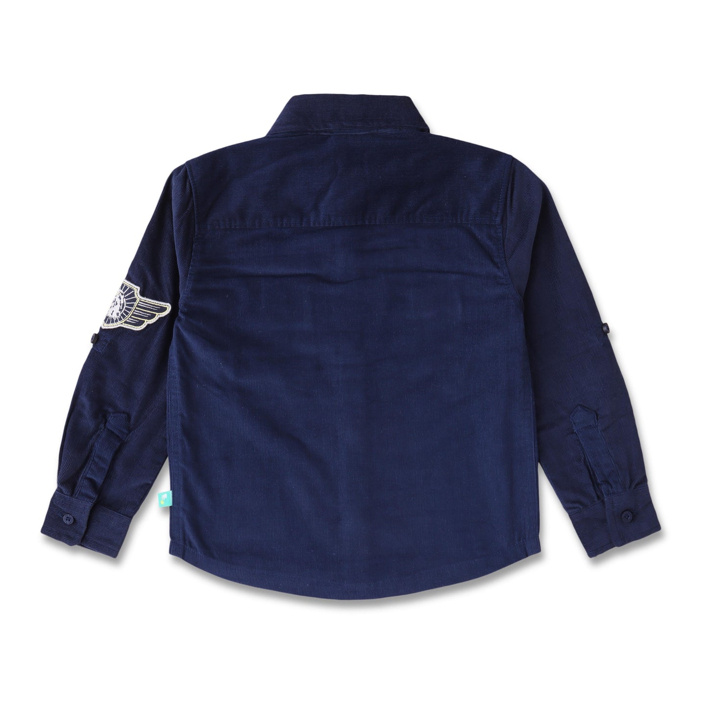 Boys Navy Blue Pilot-Themed Shirt with Embroidered Patches
