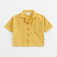 "Baby Boys Premium Muslin Cotton Shirt | Mustard | Lightweight & Breathable"