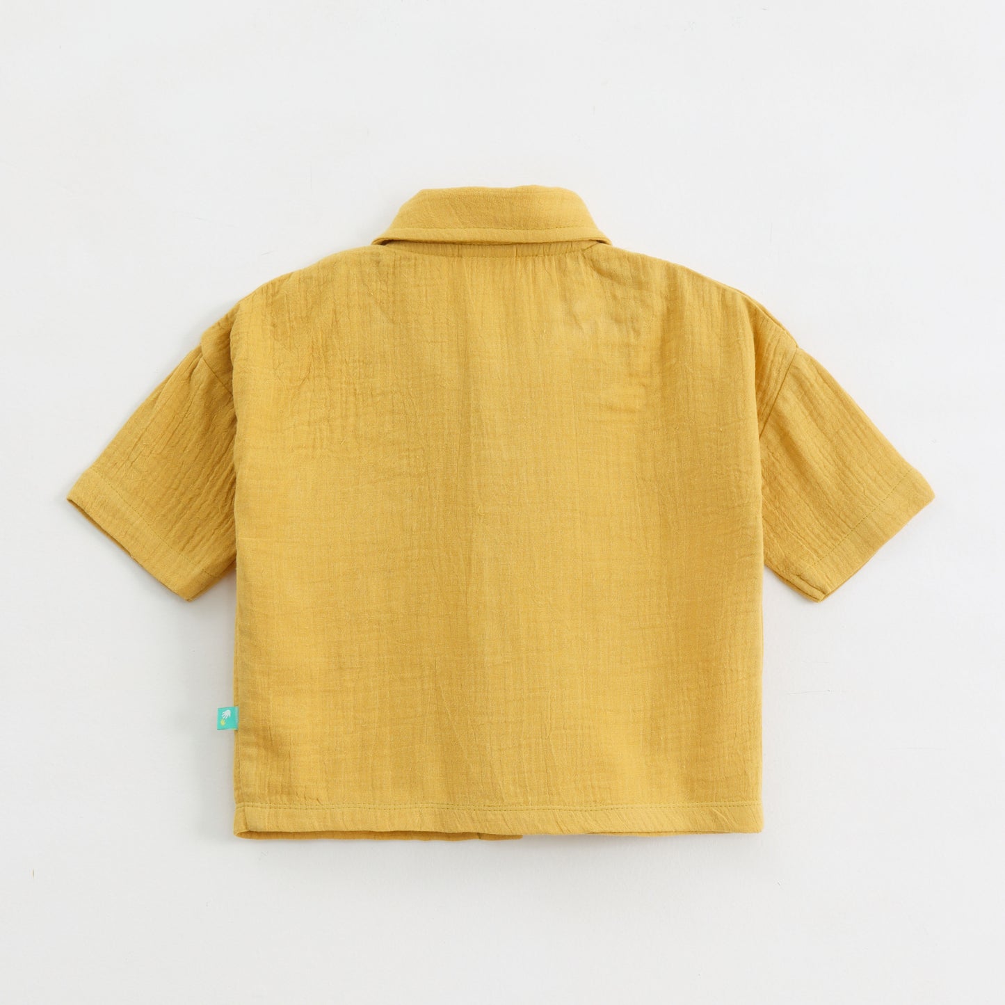 "Baby Boys Premium Muslin Cotton Shirt | Mustard | Lightweight & Breathable"