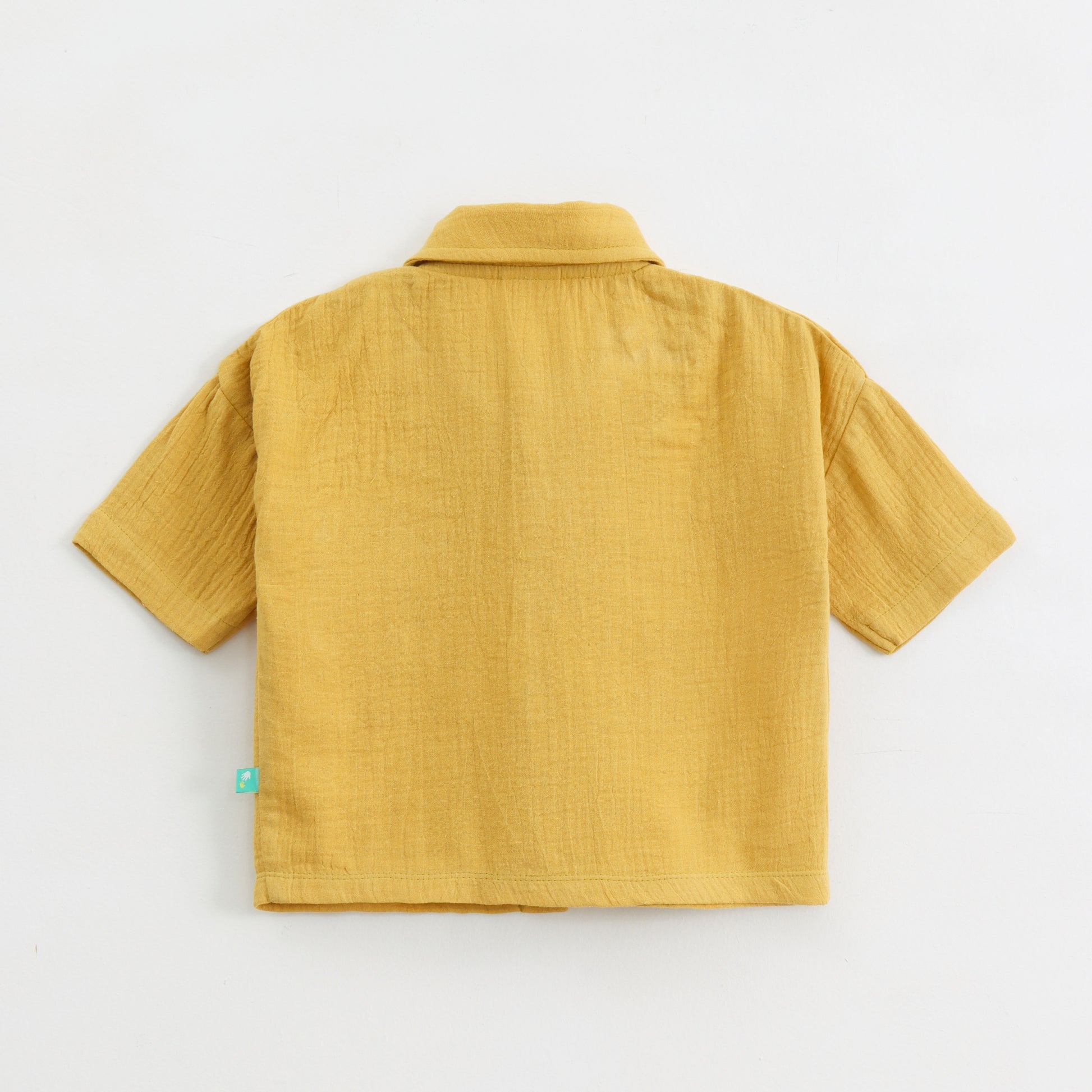 "Baby Boys Premium Muslin Cotton Shirt | Mustard | Lightweight & Breathable"