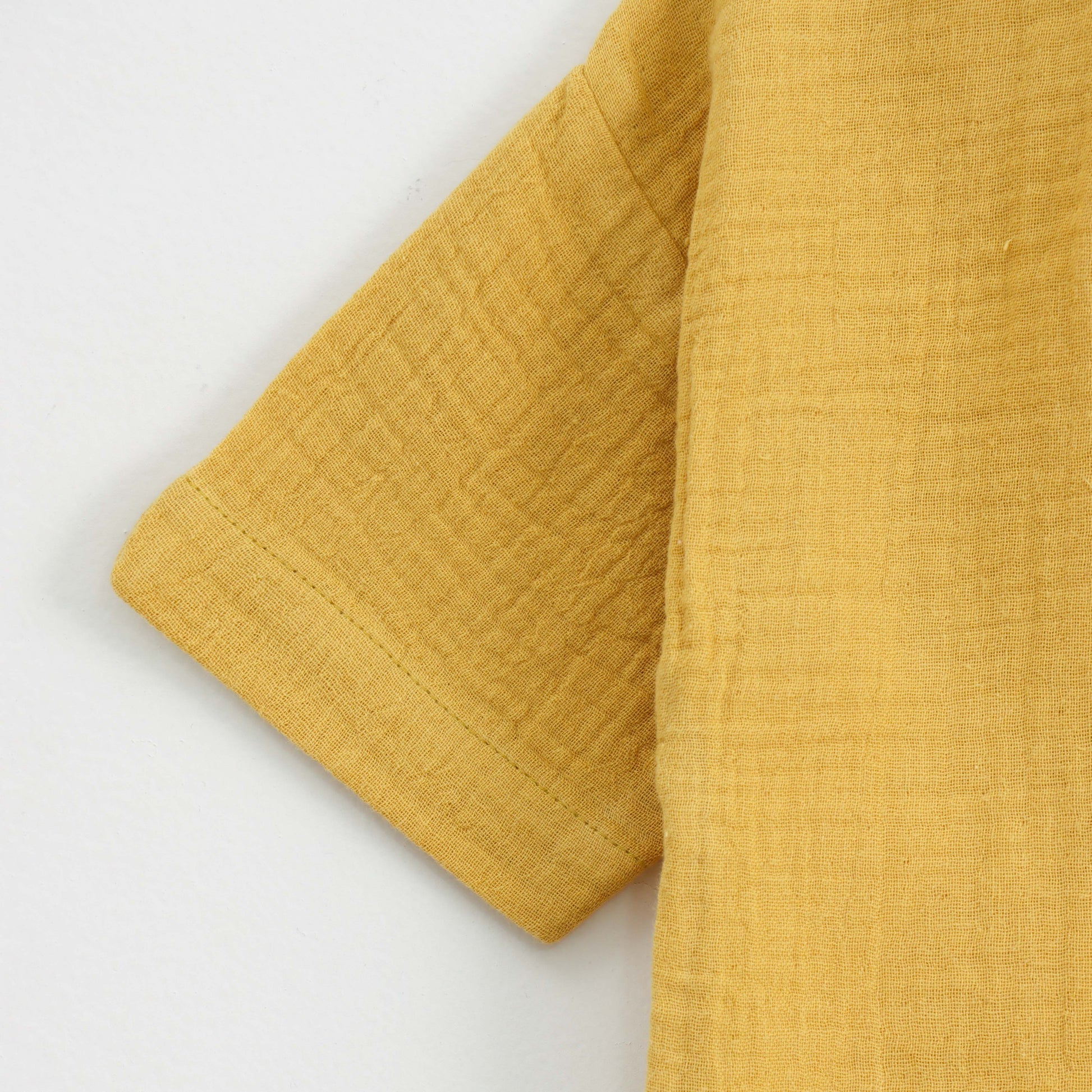 "Baby Boys Premium Muslin Cotton Shirt | Mustard | Lightweight & Breathable"