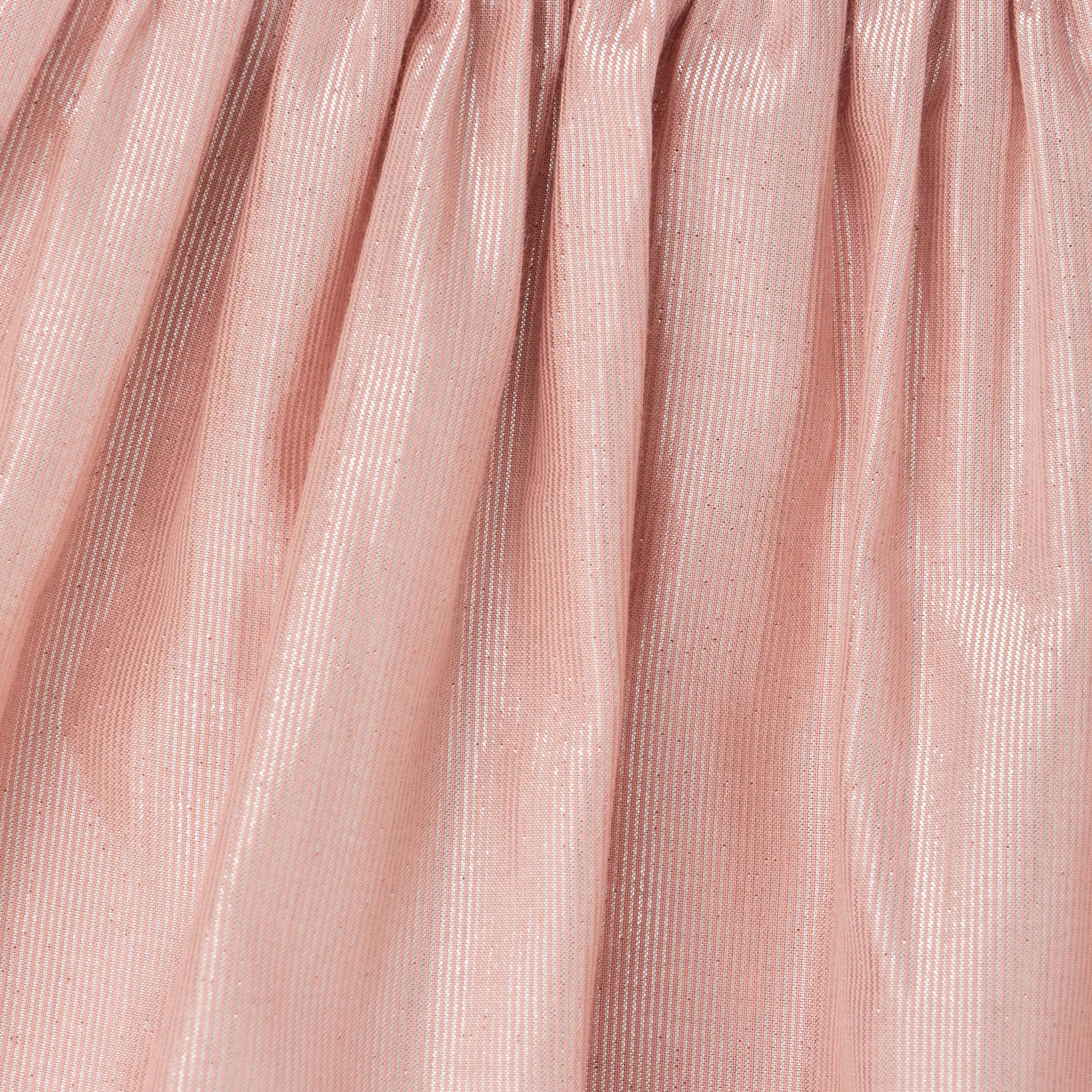 Baby Girls' Ivory and Metallic Pink Dress with Gold Crown & Glitter Waistband